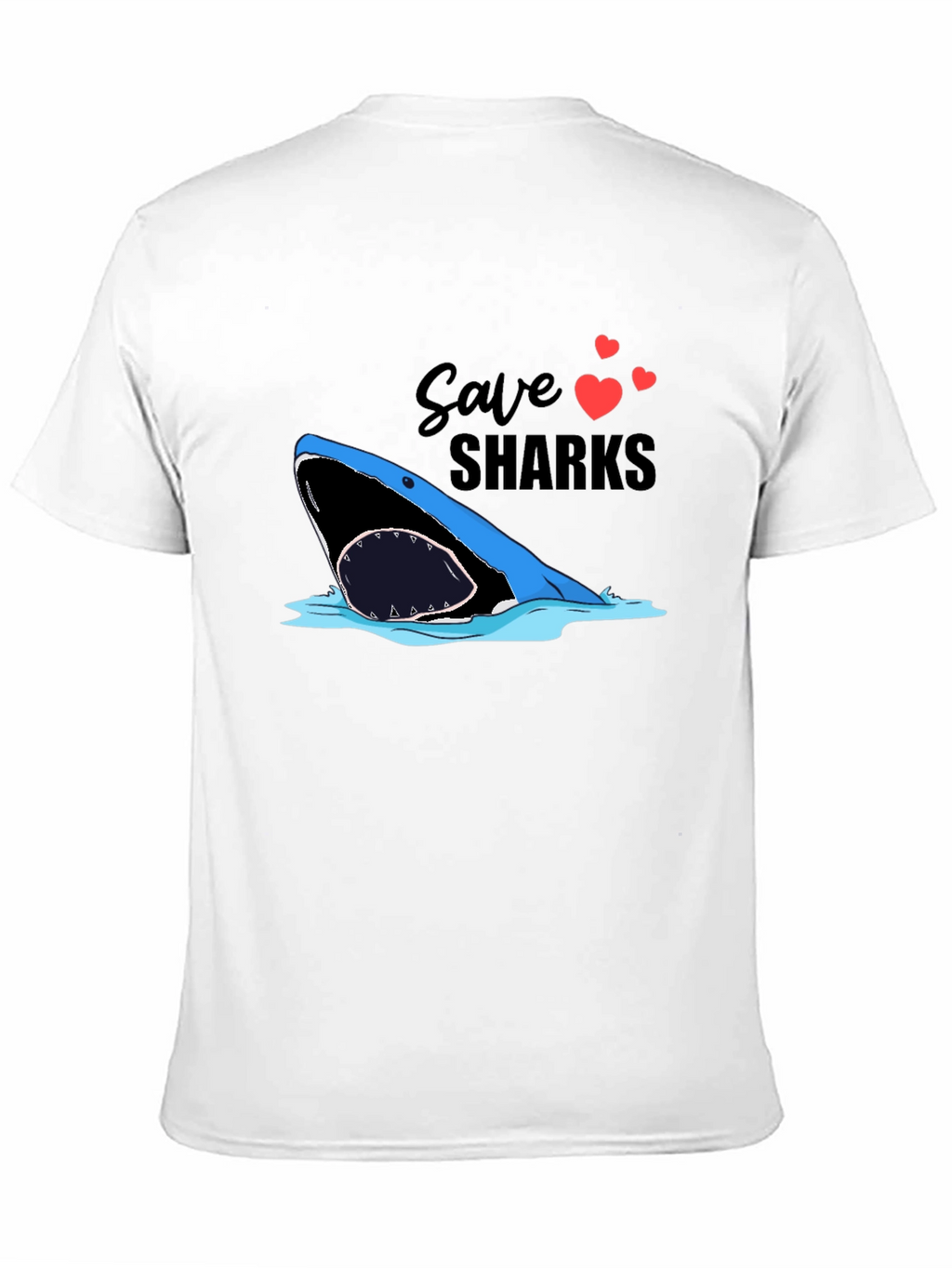 Save Sharks Graphic Tee - Black Cotton T-Shirt