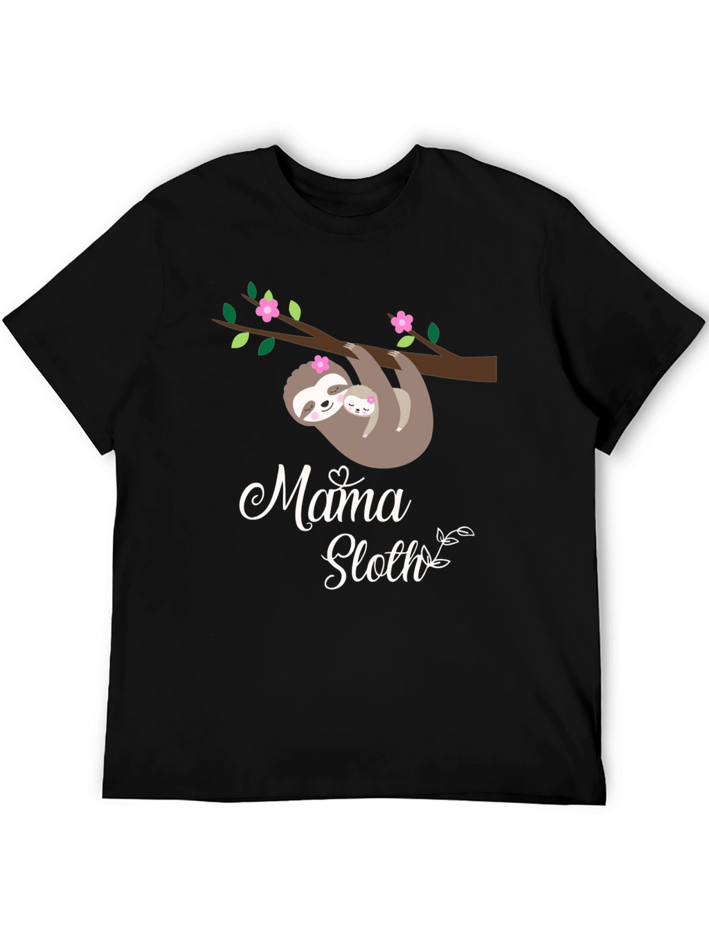Mama Sloth Black Graphic Tee