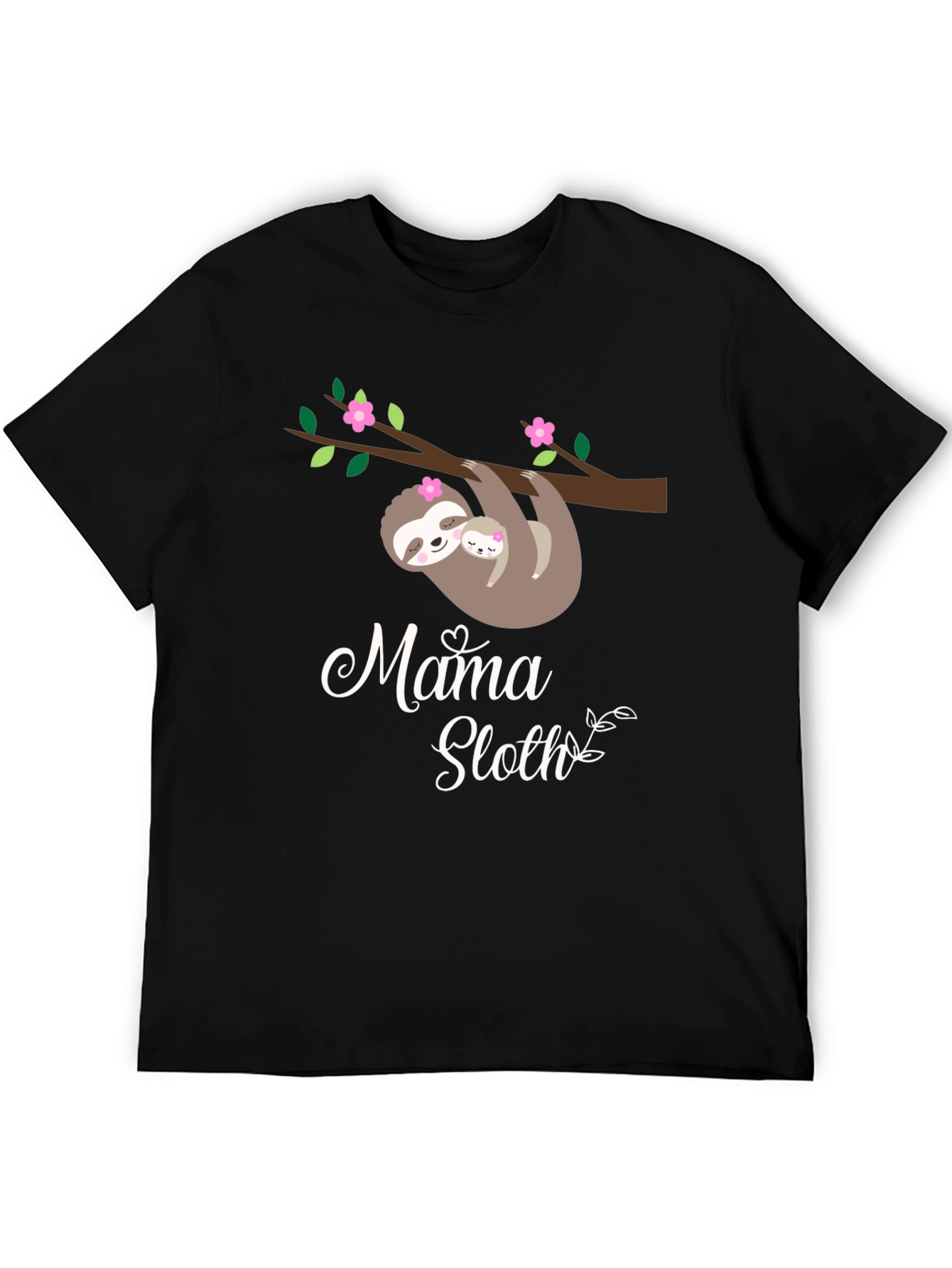 Mama Sloth Black Graphic Tee
