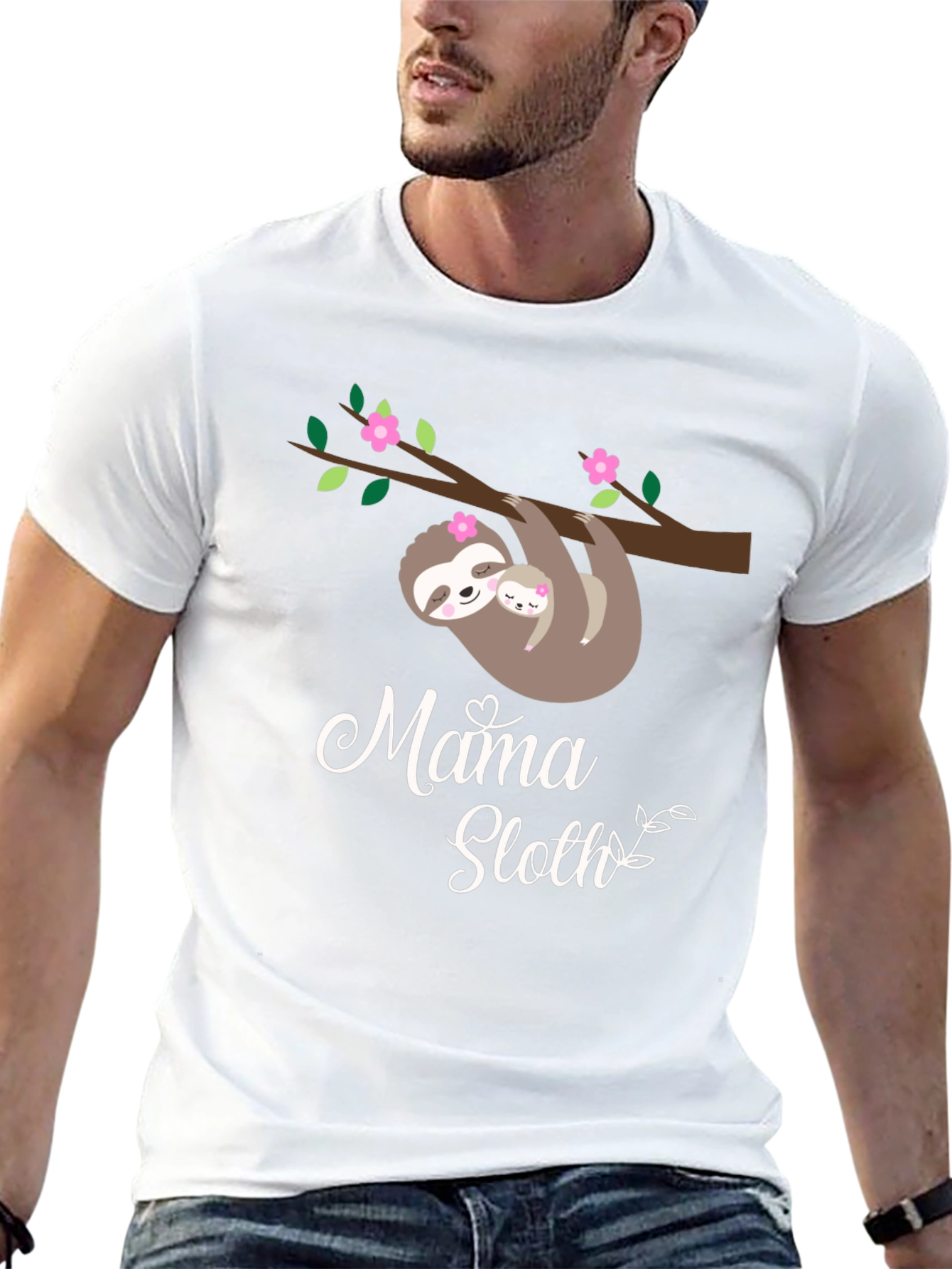 Mama Sloth Black Graphic Tee