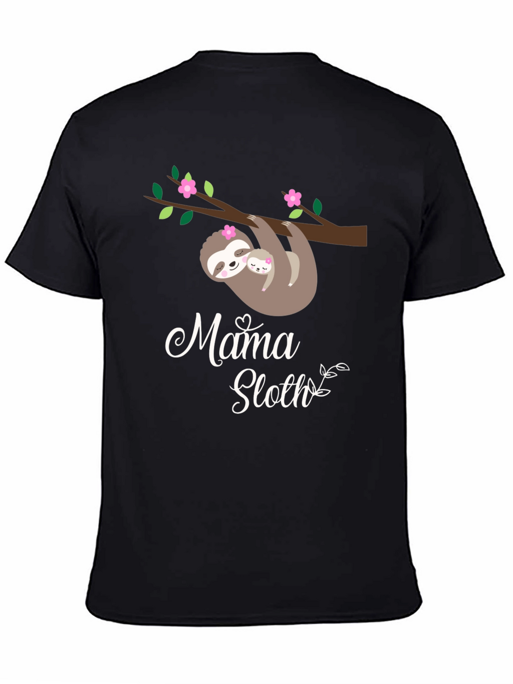 Mama Sloth Black Graphic Tee