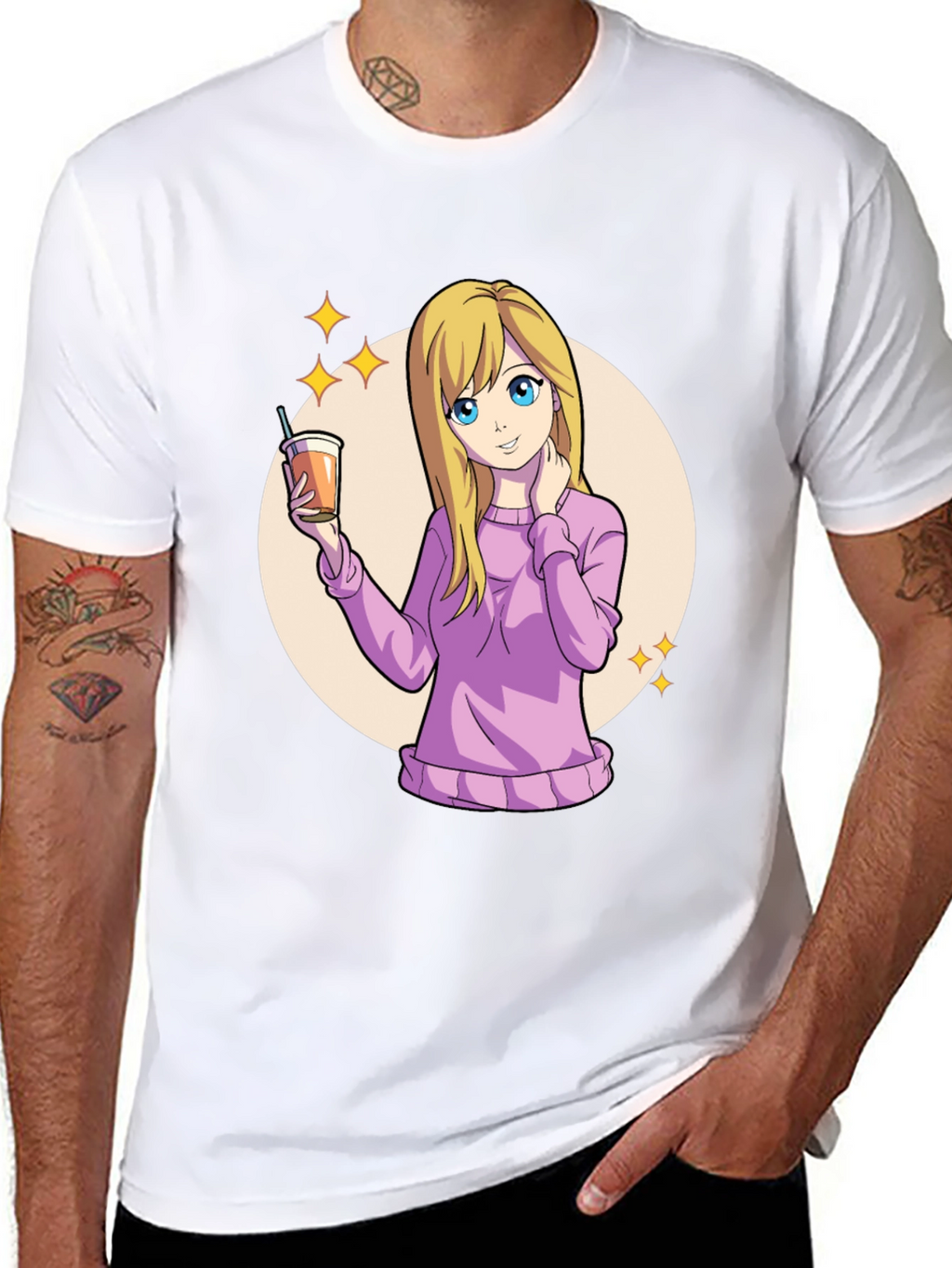 Anime Girl Black T-Shirt - Kawaii Graphic Tee