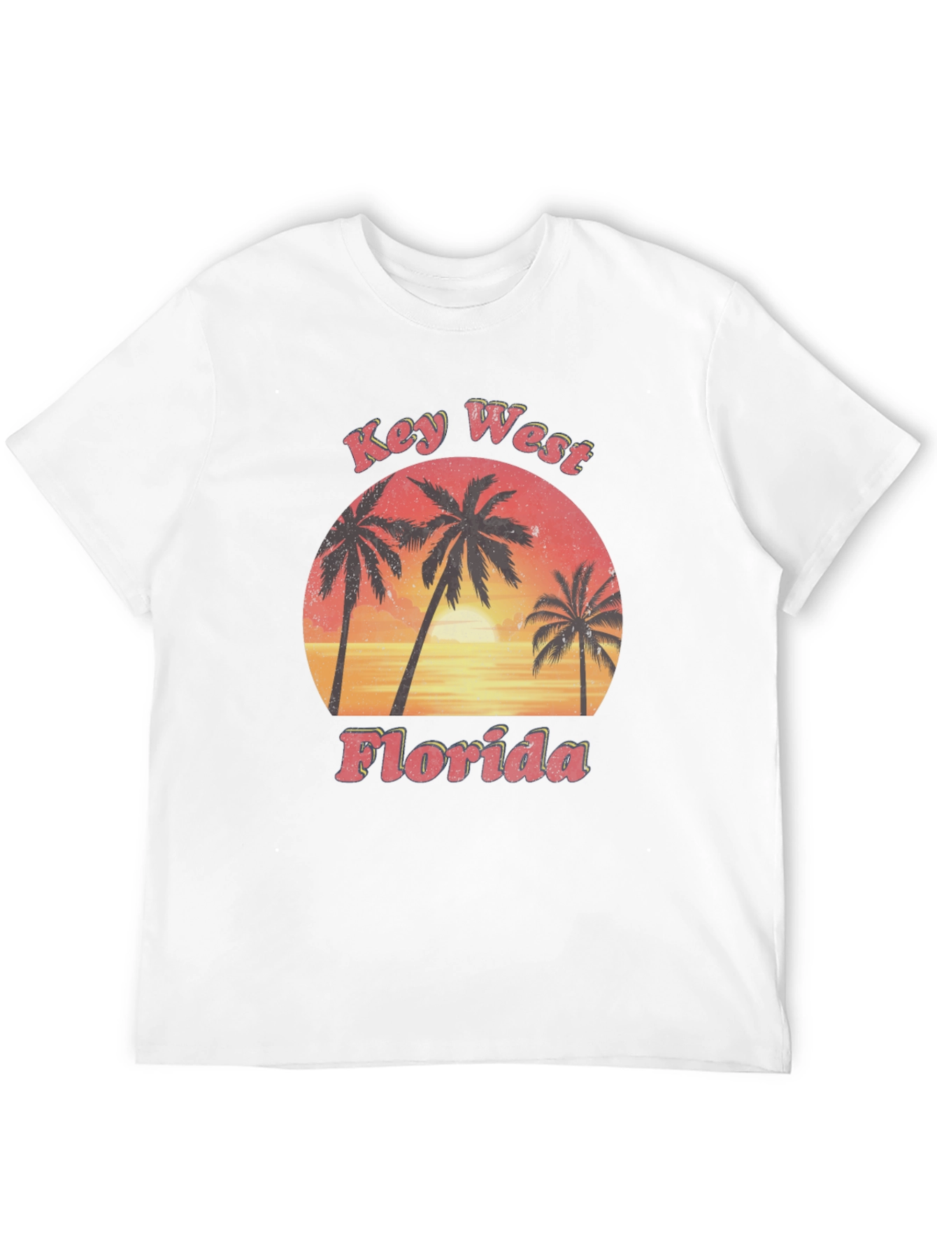Key West Florida Palm Tree Sunset Graphic T-Shirt