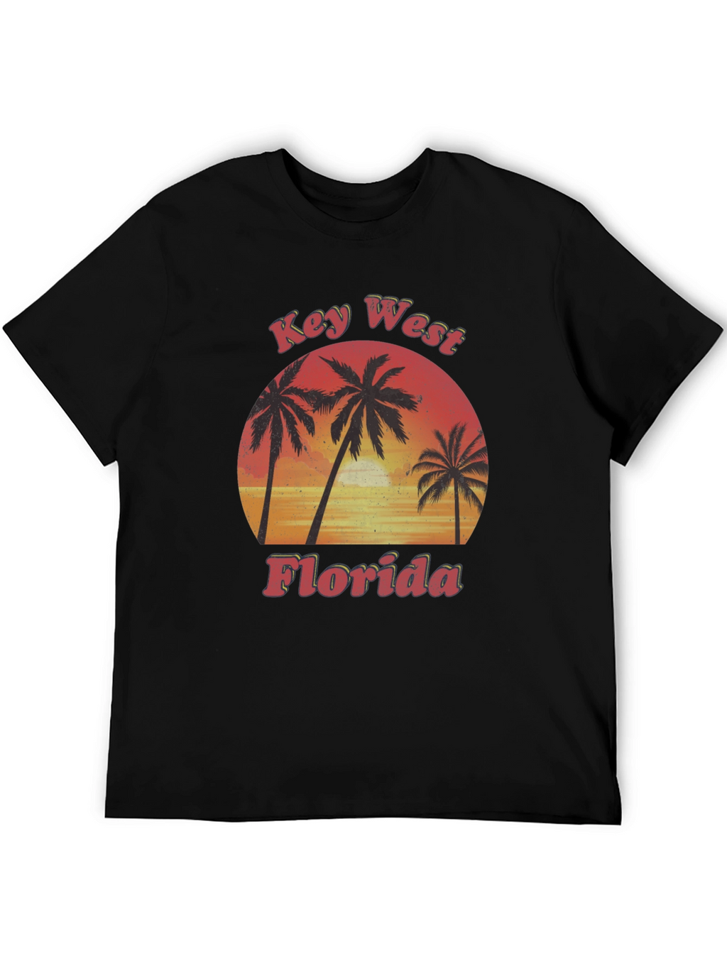 Key West Florida Palm Tree Sunset Graphic T-Shirt