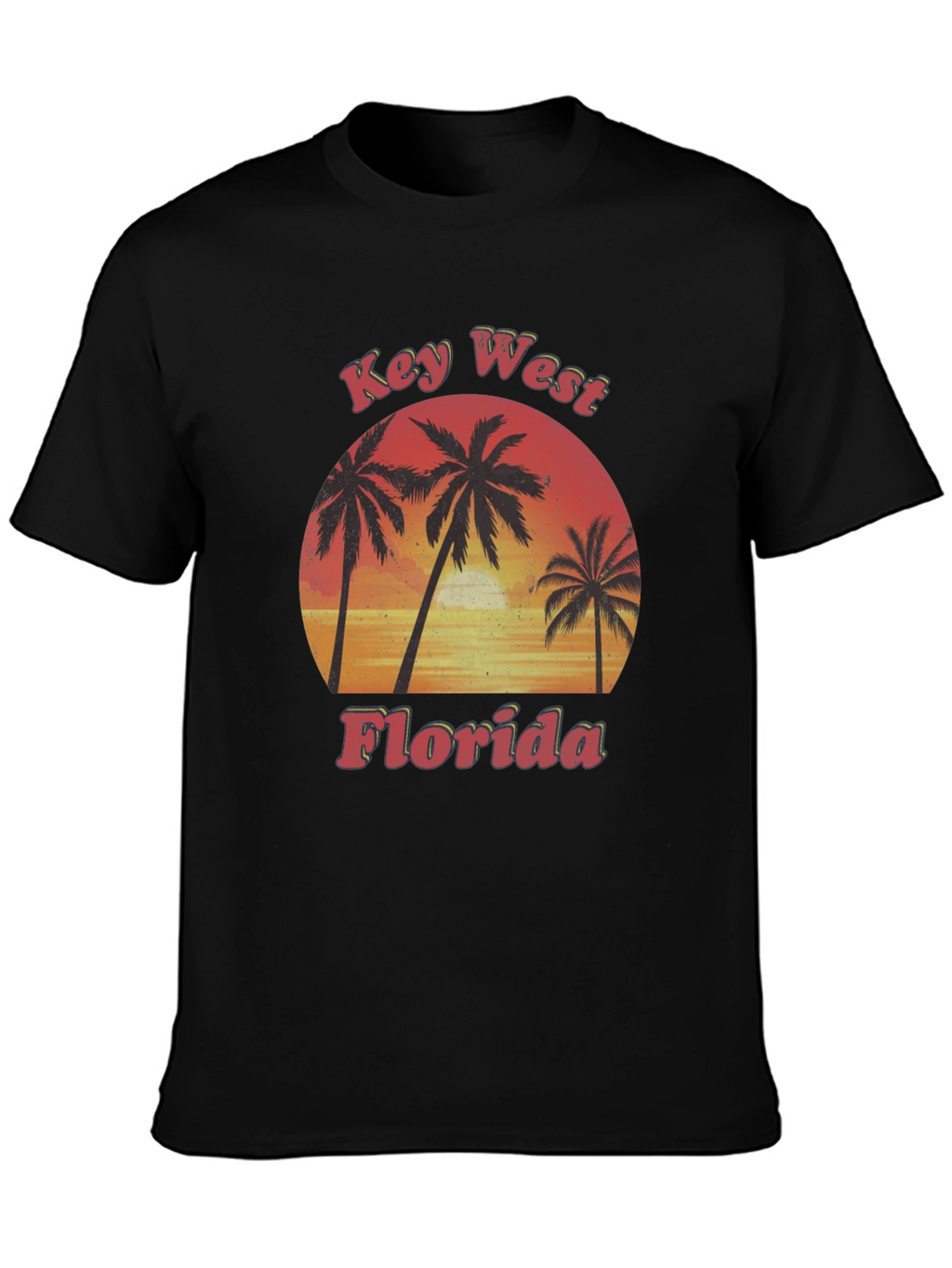 Key West Florida Palm Tree Sunset Graphic T-Shirt