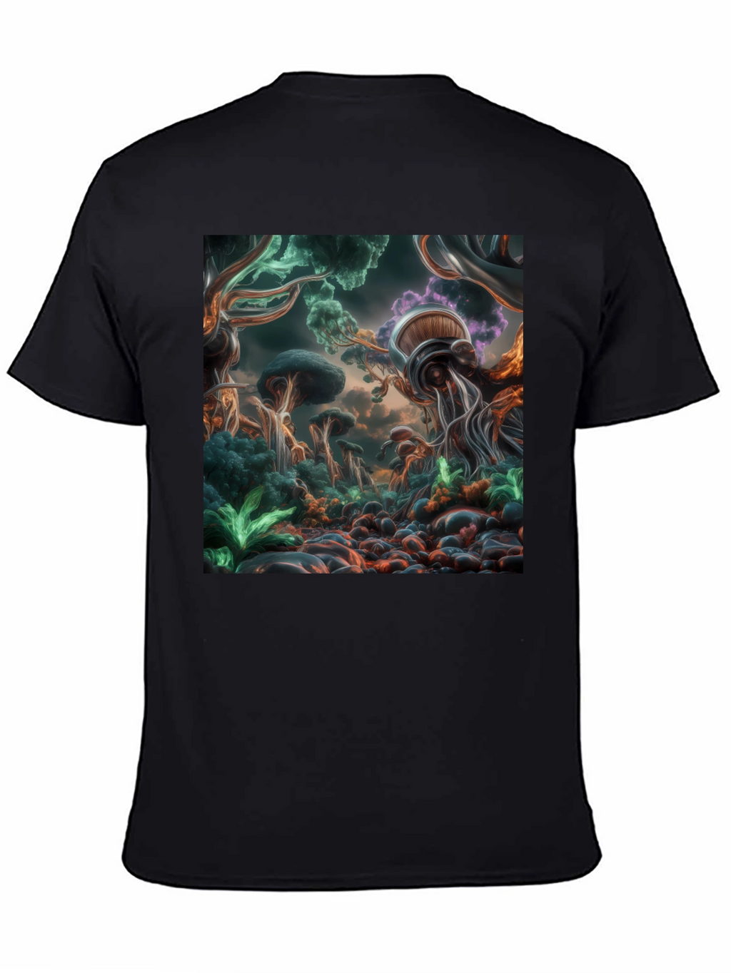 Surreal Mushroom Forest Graphic T-Shirt