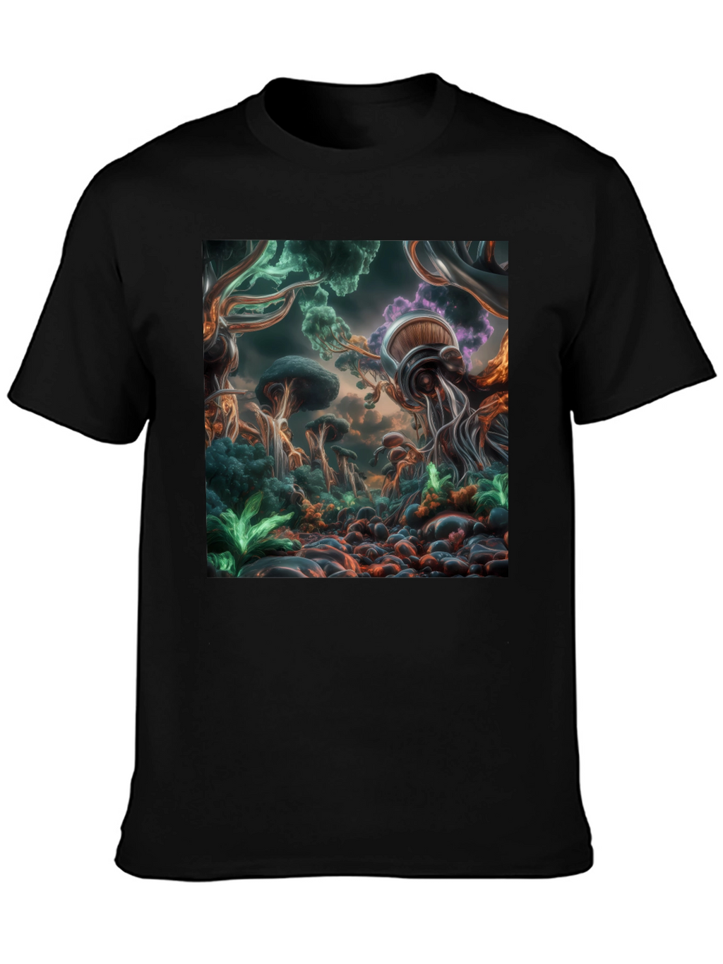 Surreal Mushroom Forest Graphic T-Shirt