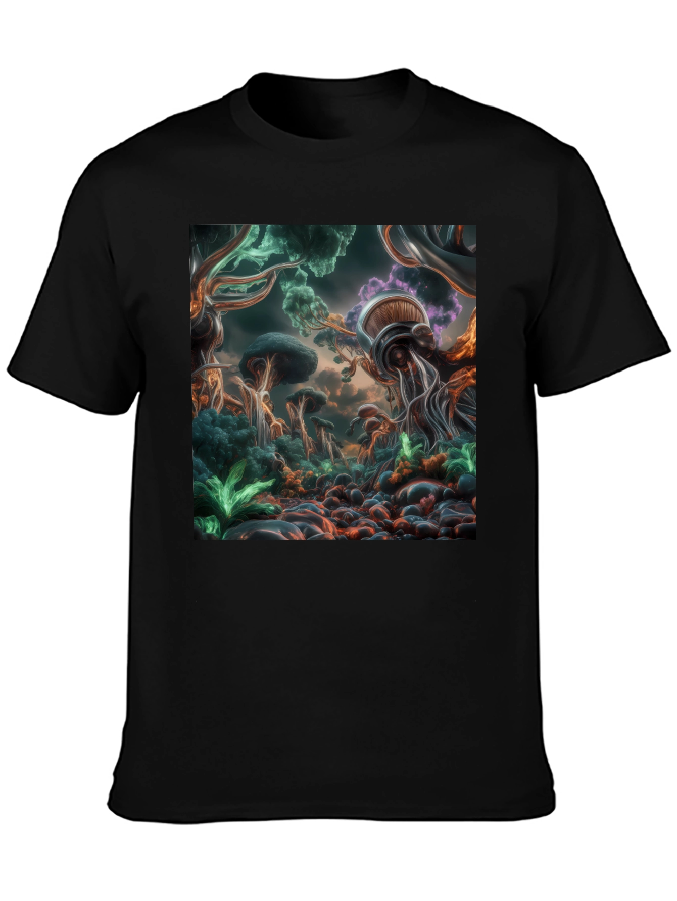 Surreal Mushroom Forest Graphic T-Shirt
