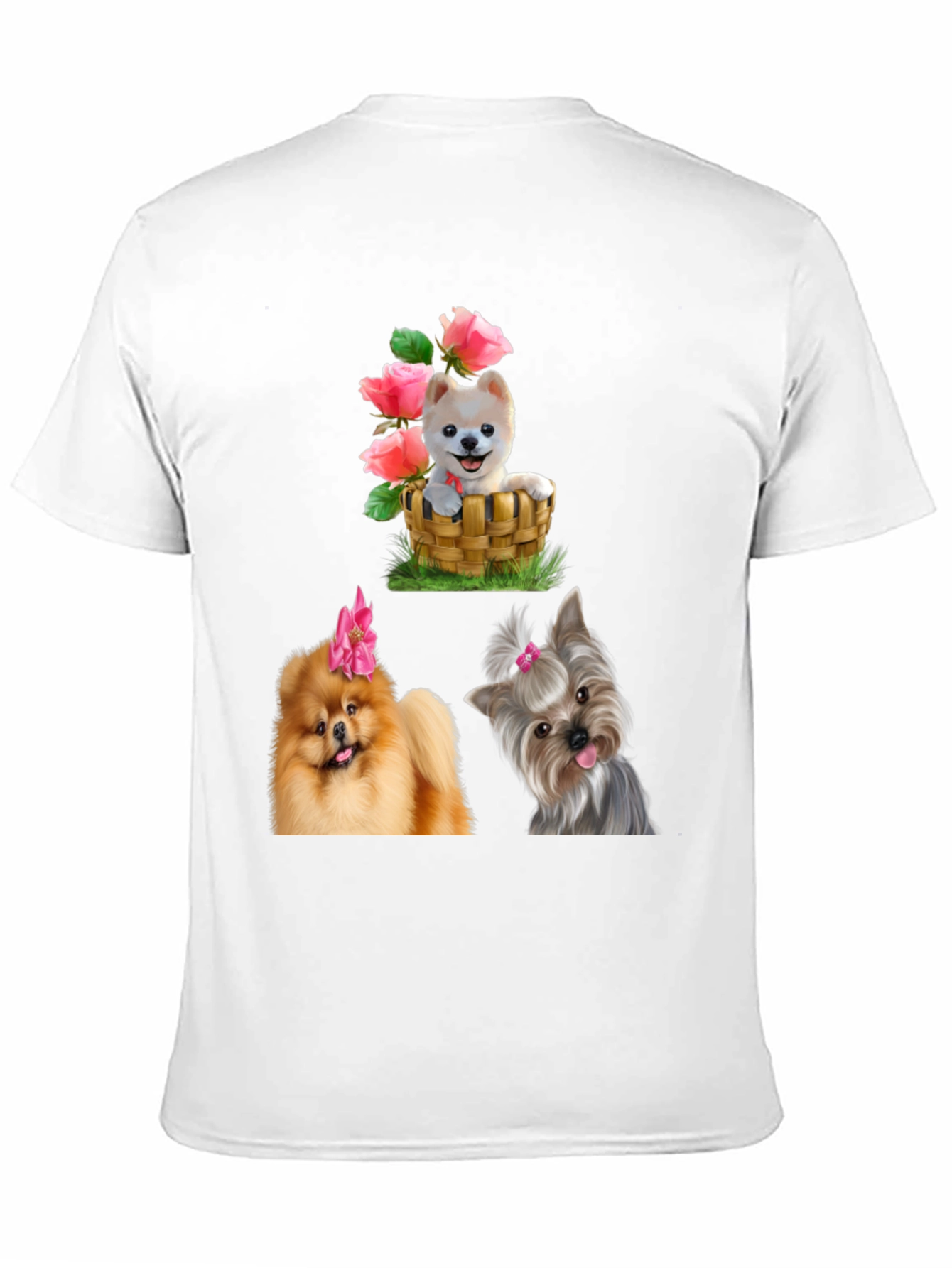 Dog Breed T-Shirt - Cute Pups in Basket