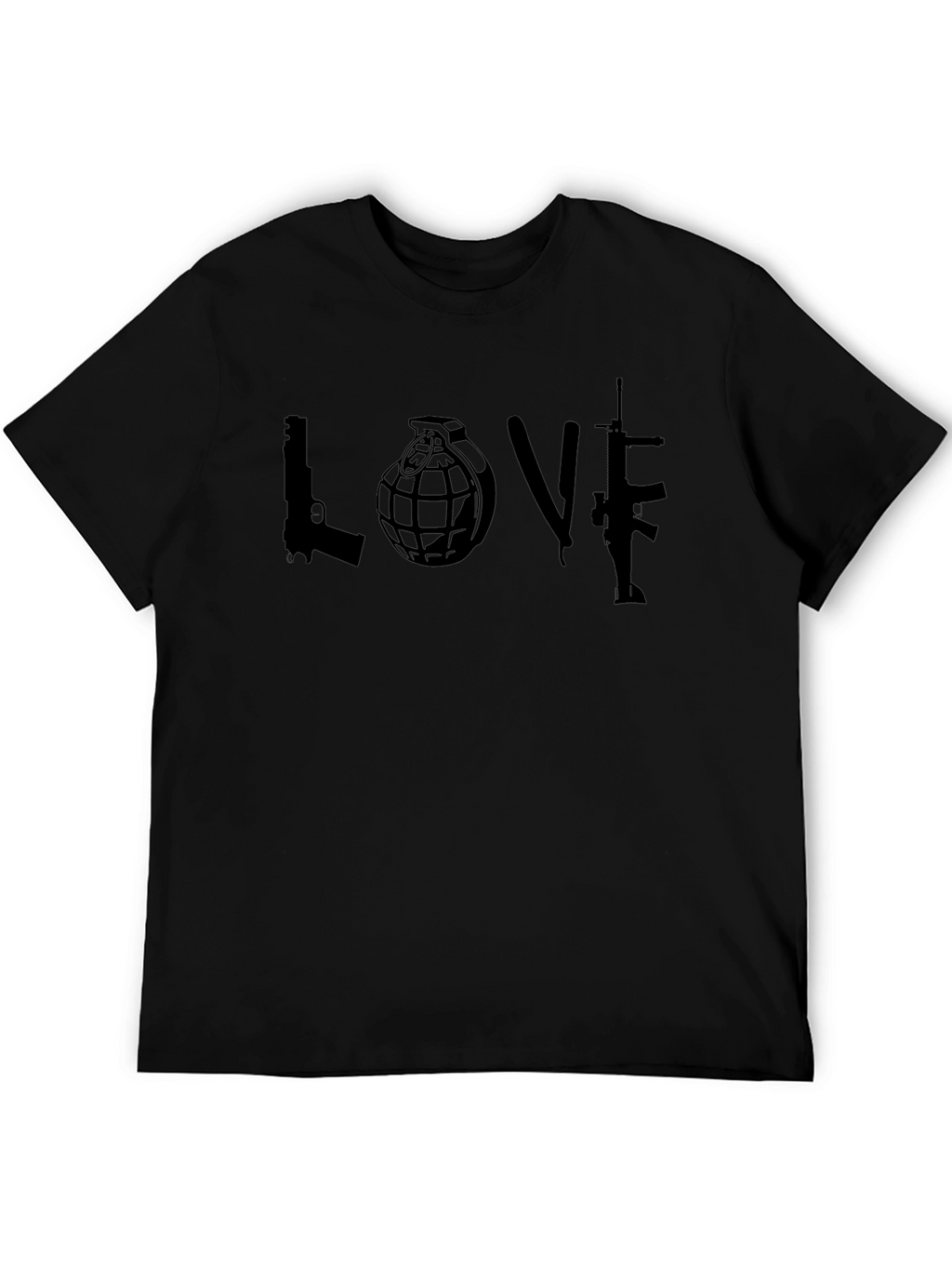 Edgy Love T-Shirt - Gun Grenade Rifle Graphic Tee