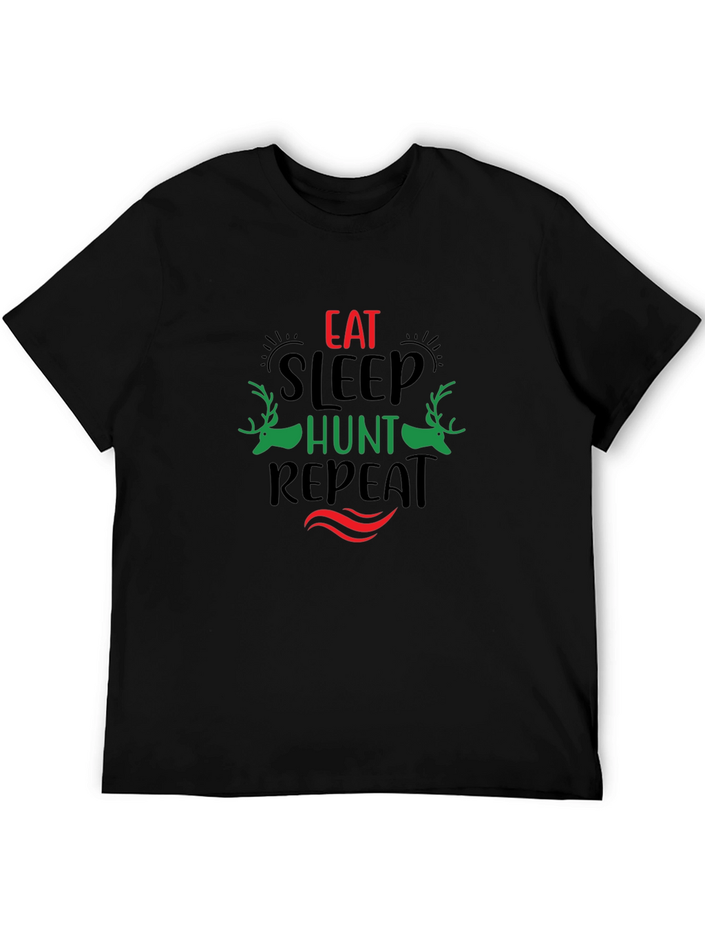Eat Sleep Hunt Repeat Black Graphic Tee