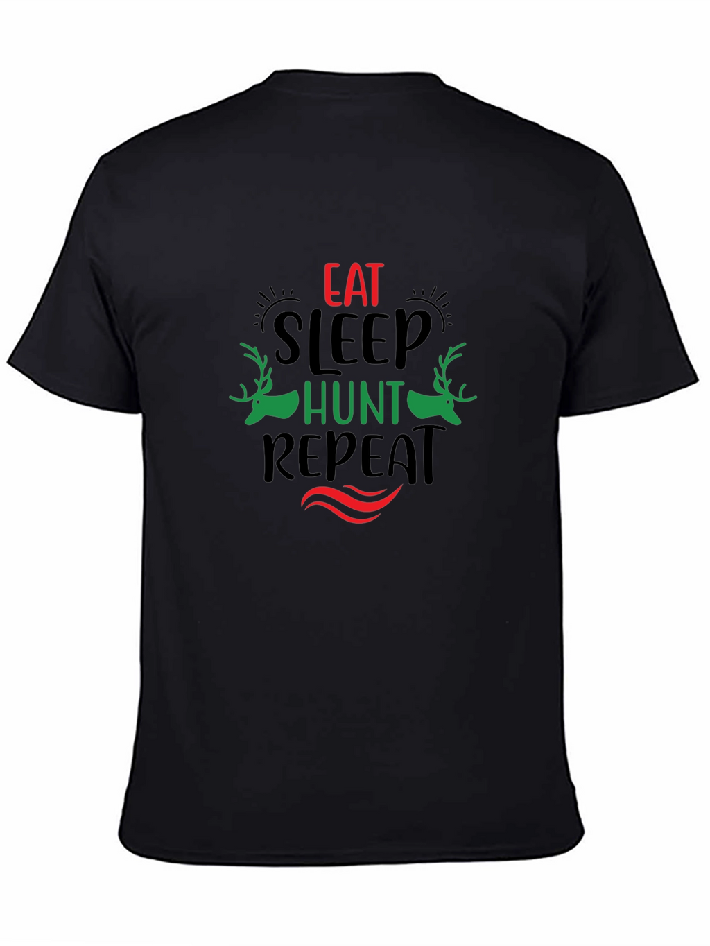Eat Sleep Hunt Repeat Black Graphic Tee