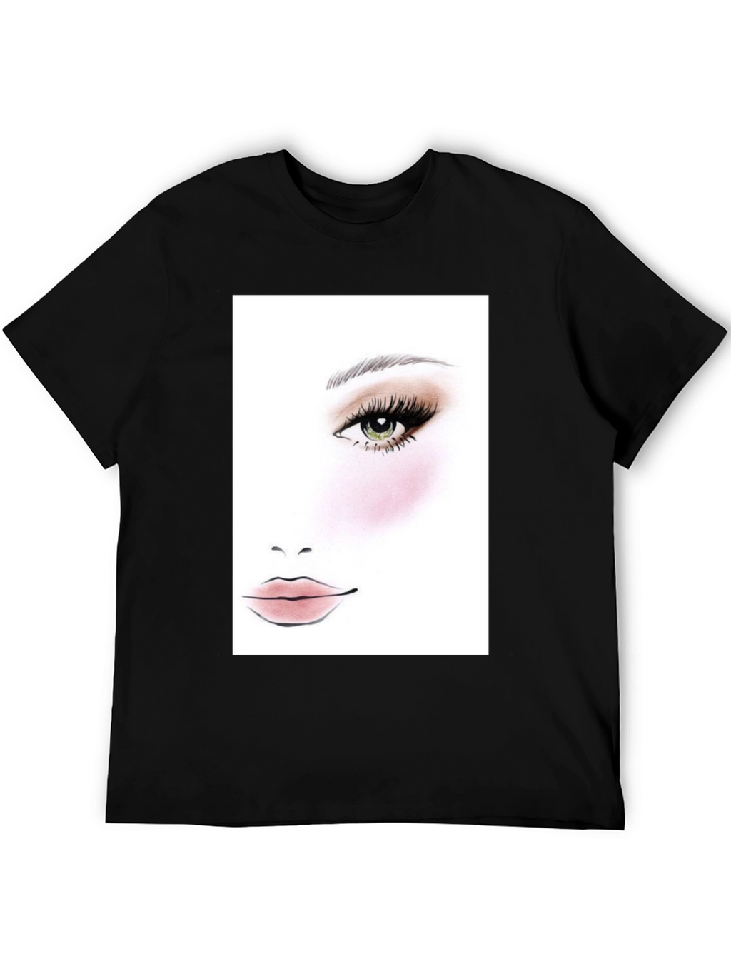 Makeup Face Chart Black T-Shirt