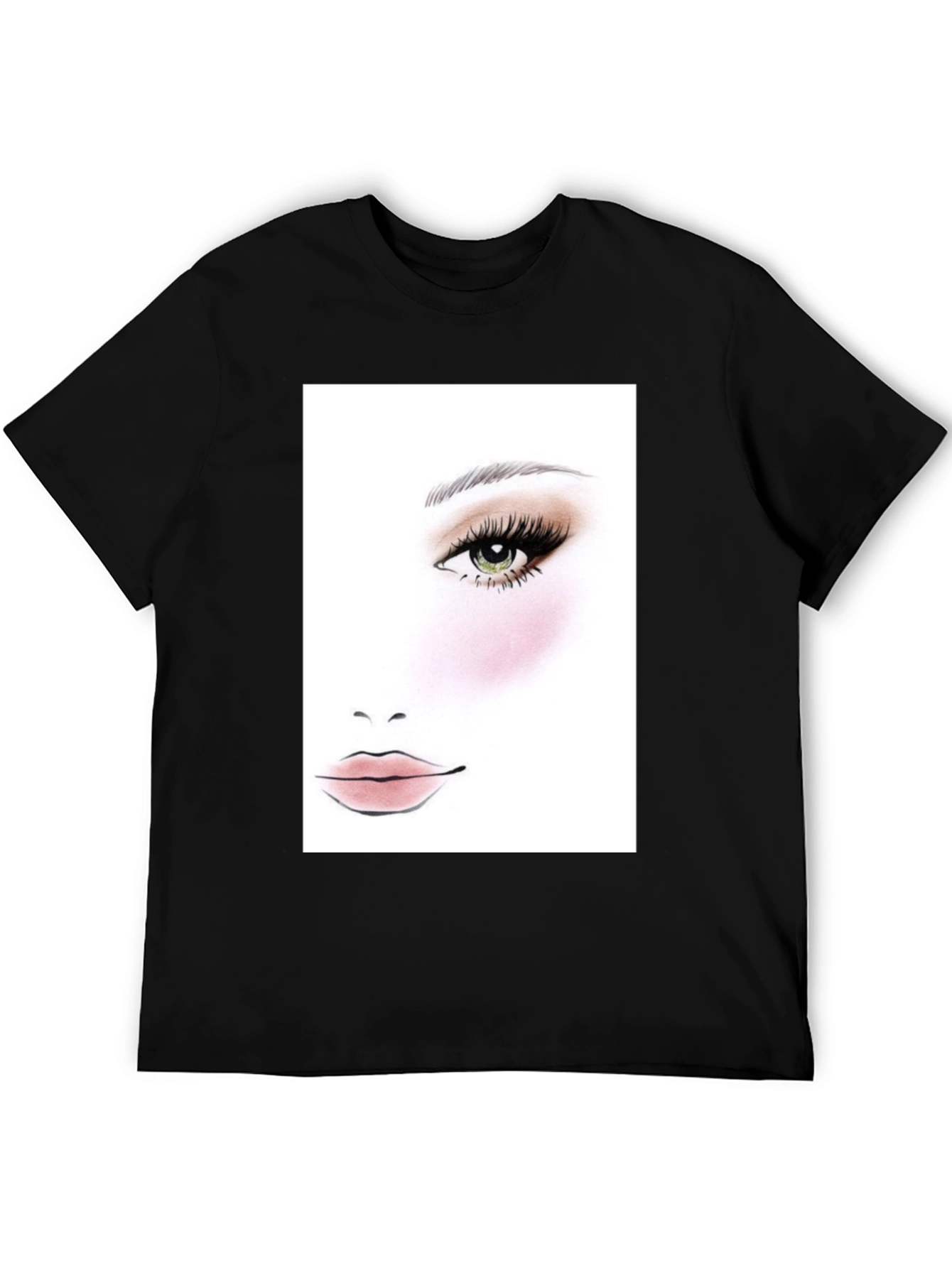 Makeup Face Chart Black T-Shirt