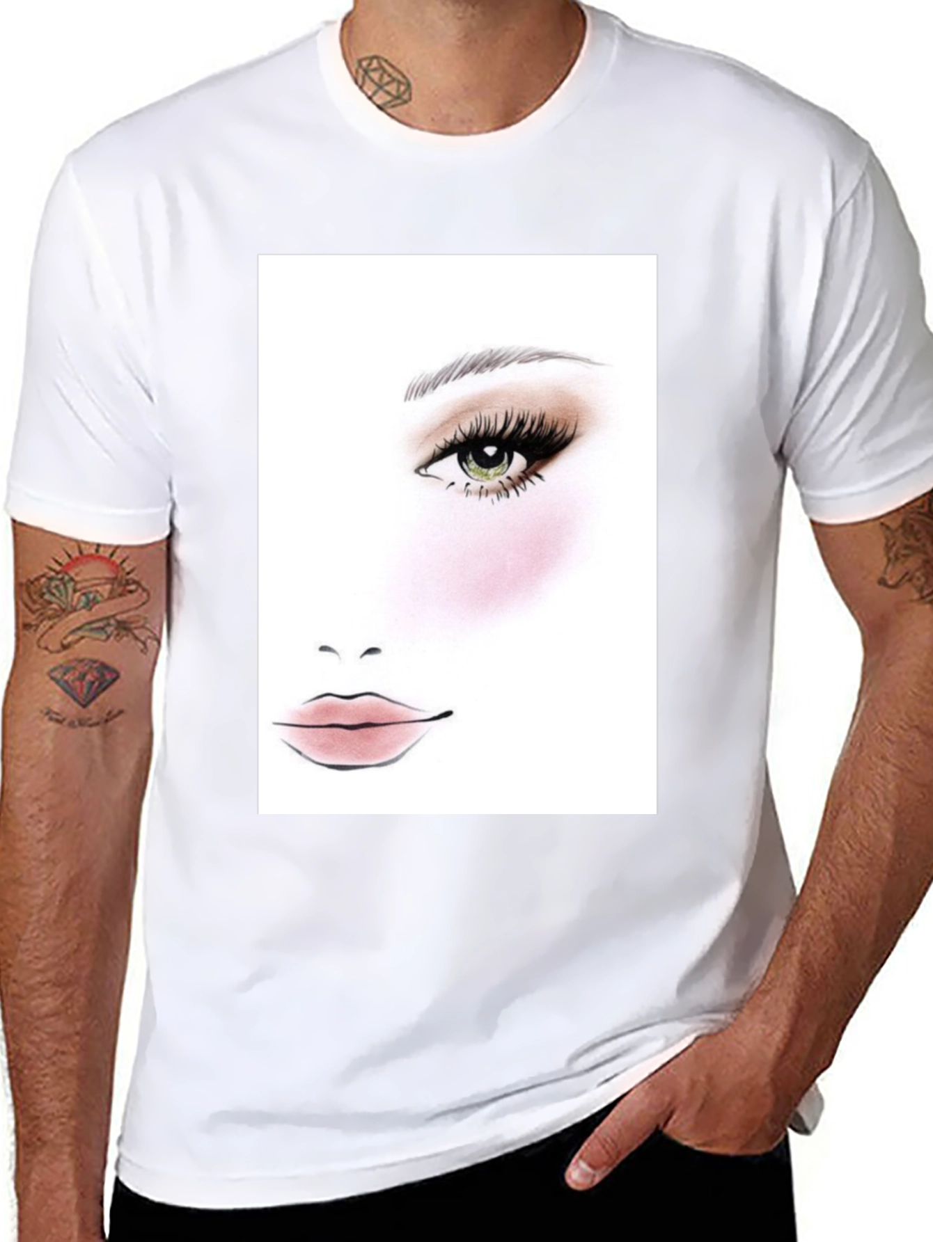 Makeup Face Chart Black T-Shirt