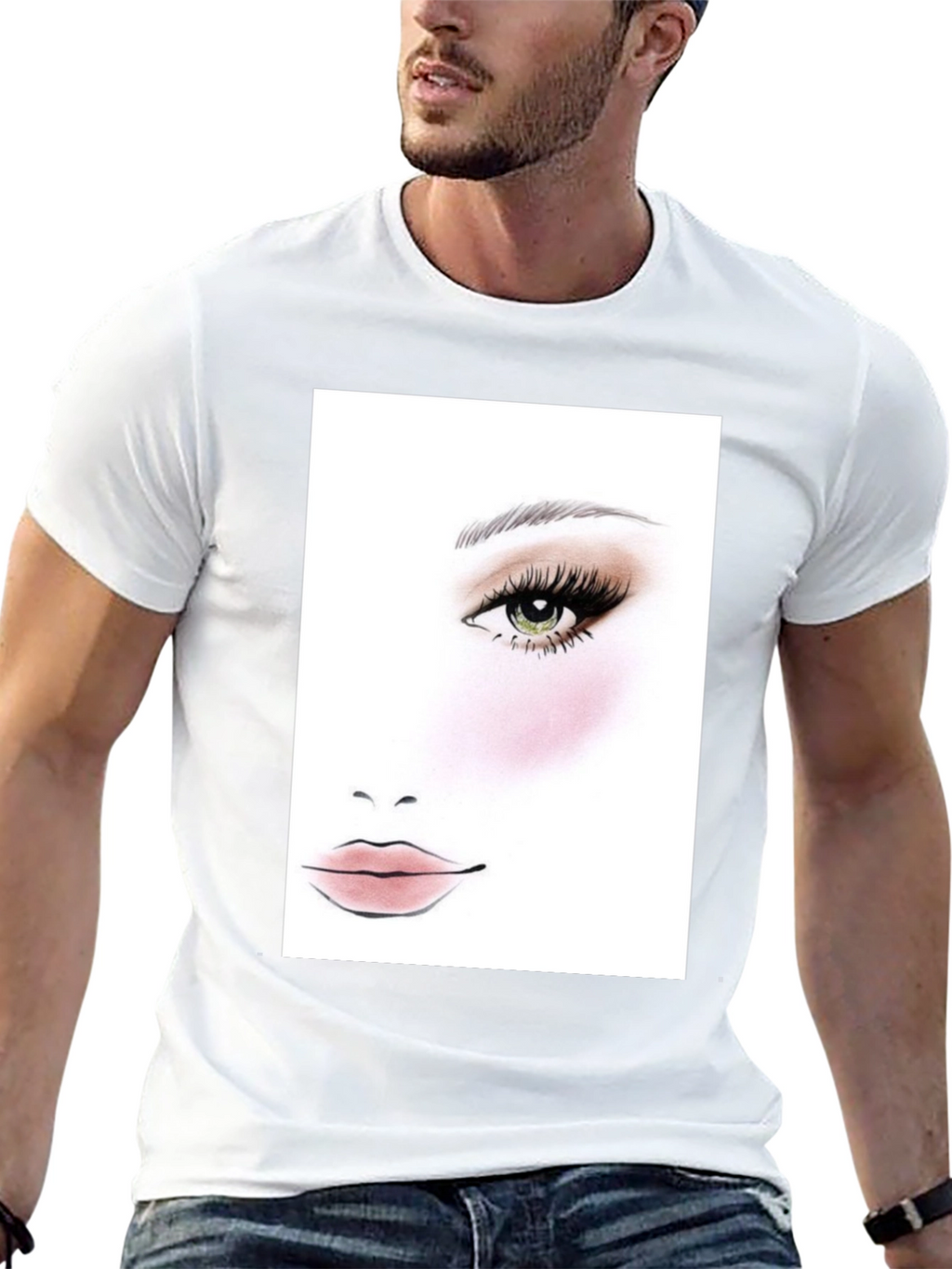 Makeup Face Chart Black T-Shirt