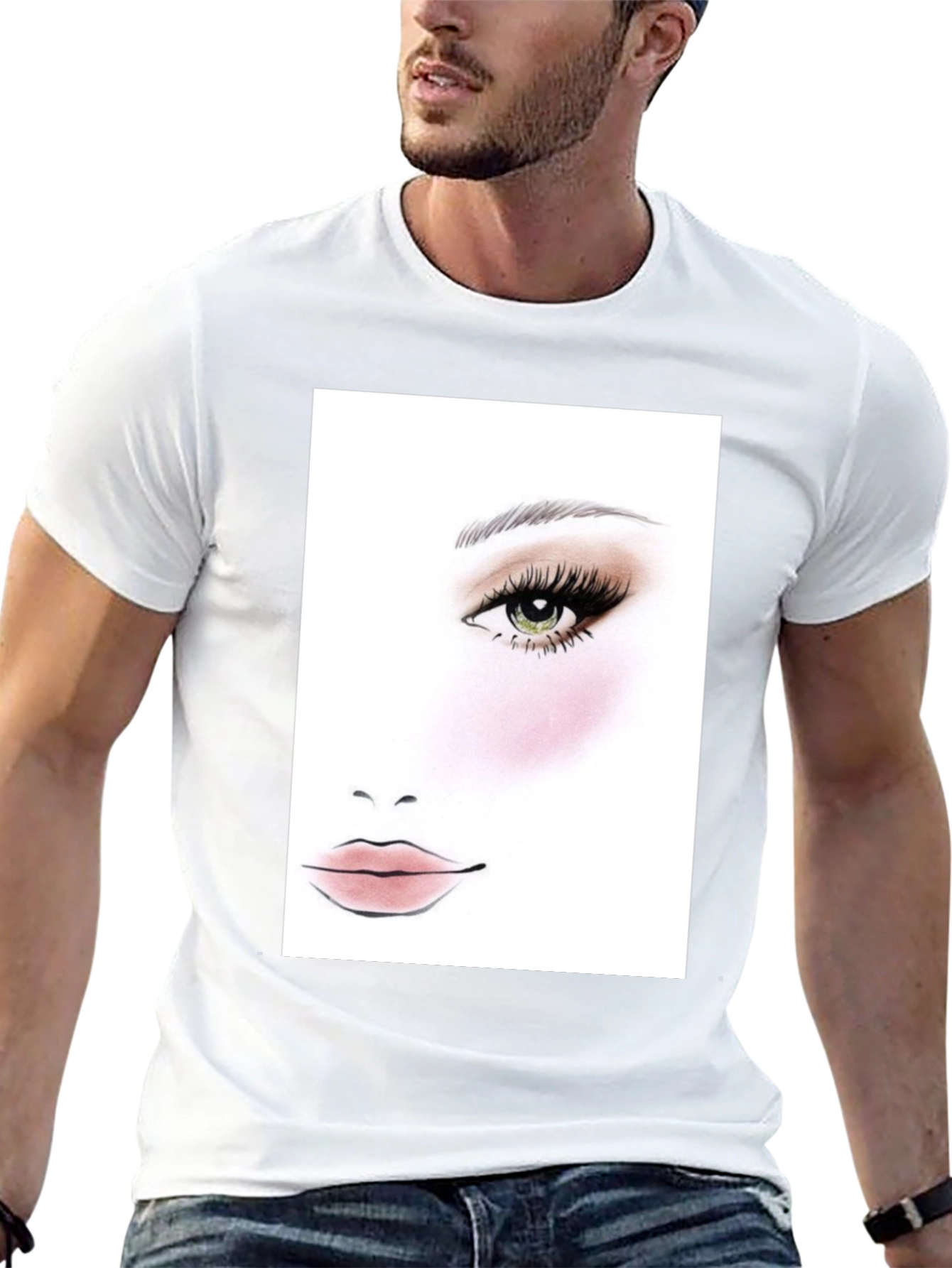 Makeup Face Chart Black T-Shirt