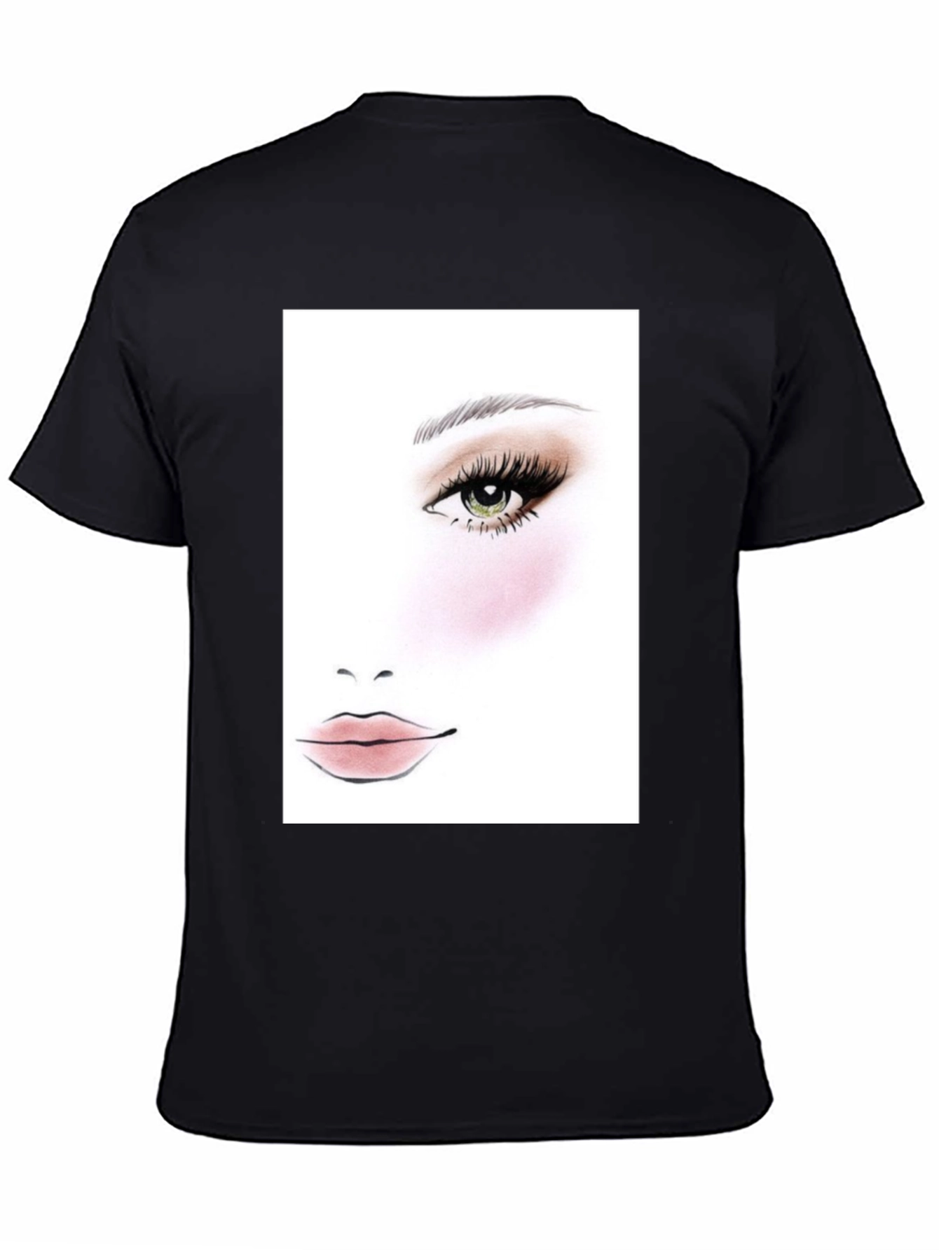 Makeup Face Chart Black T-Shirt