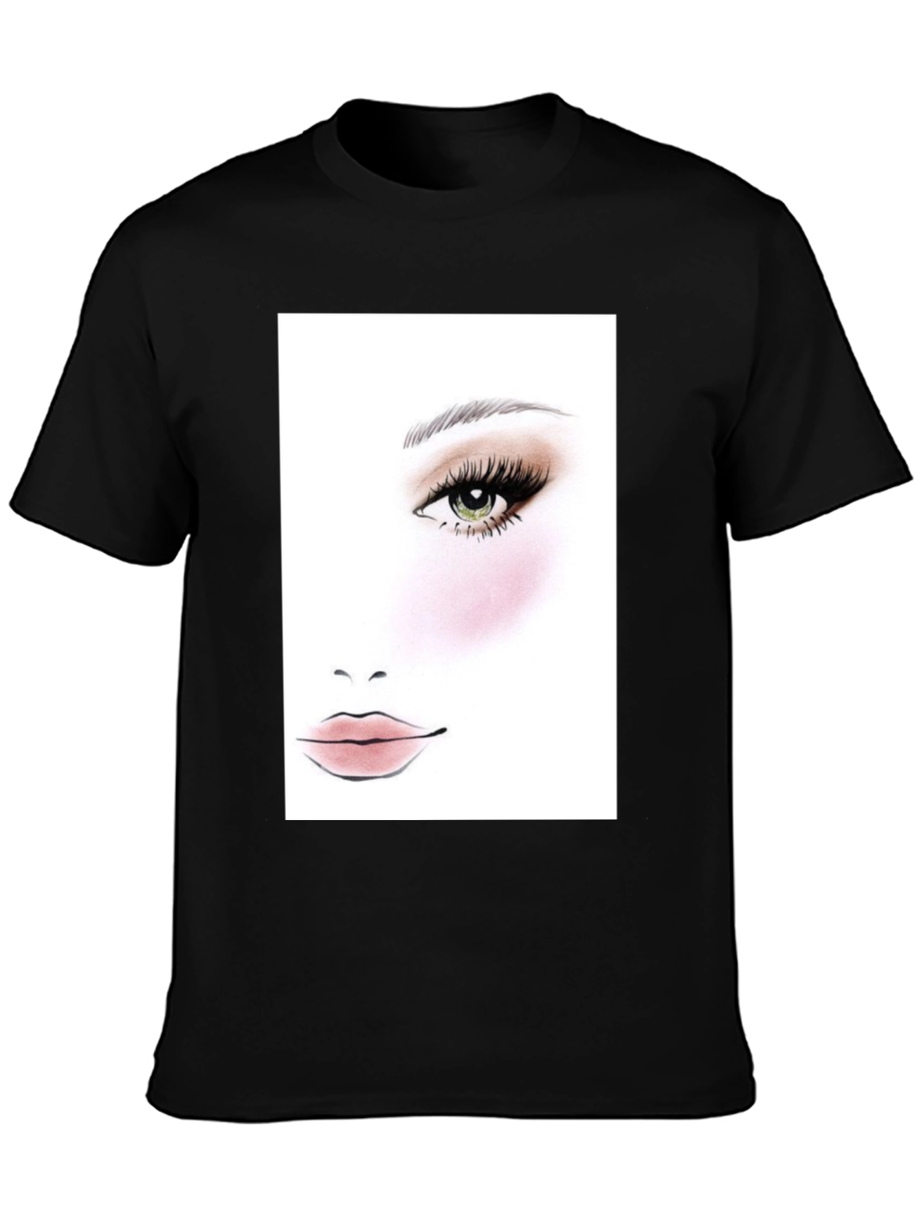 Makeup Face Chart Black T-Shirt