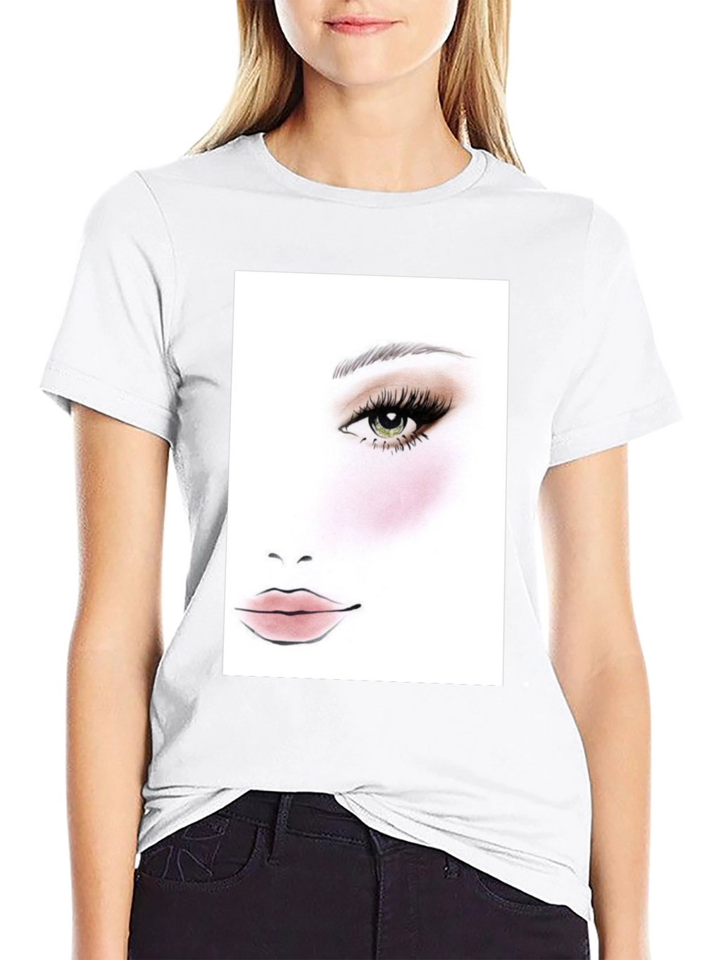 Makeup Face Chart Black T-Shirt