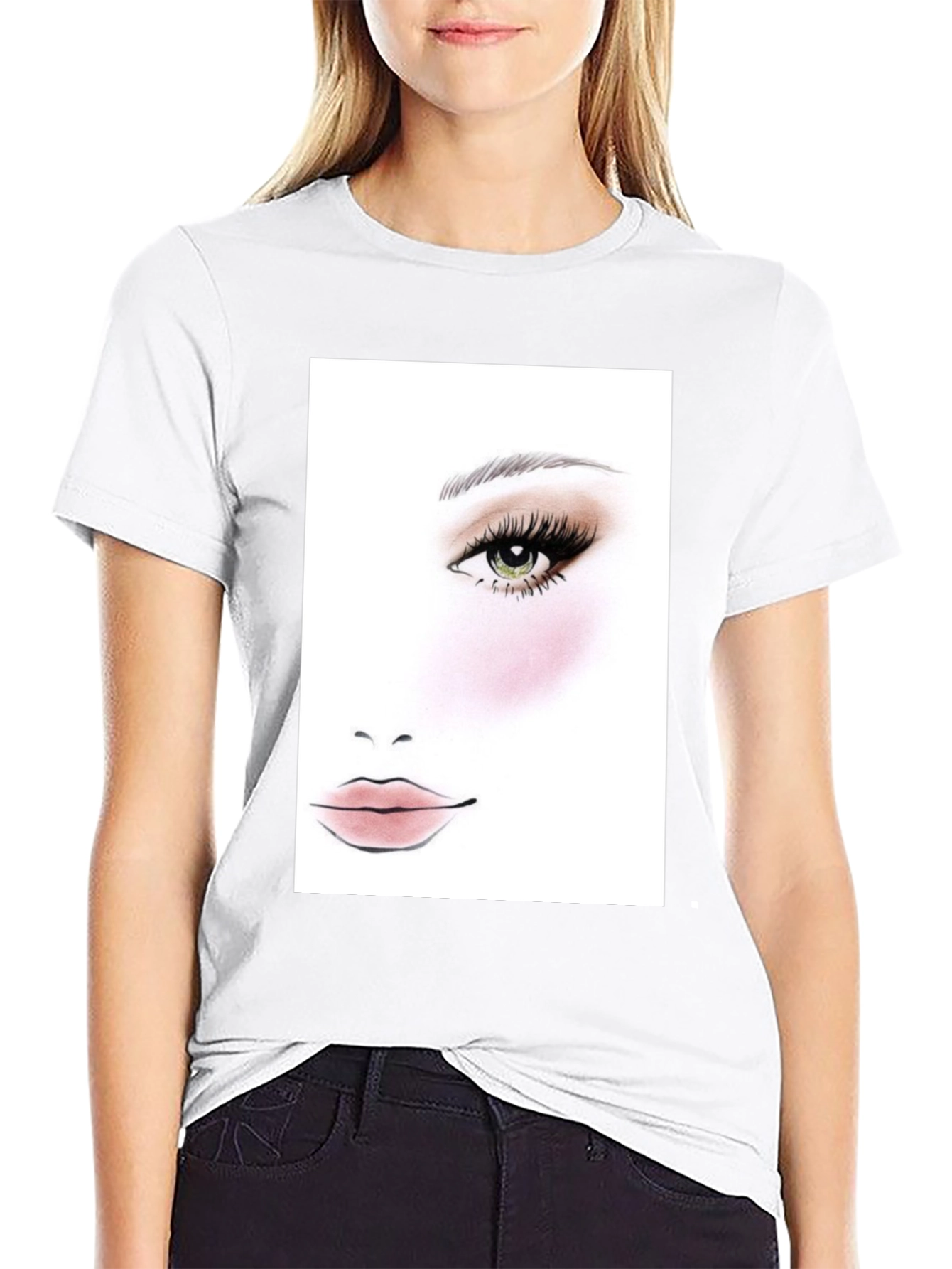 Makeup Face Chart Black T-Shirt