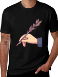 Feather Pen Graphic Tee - Artistic Design