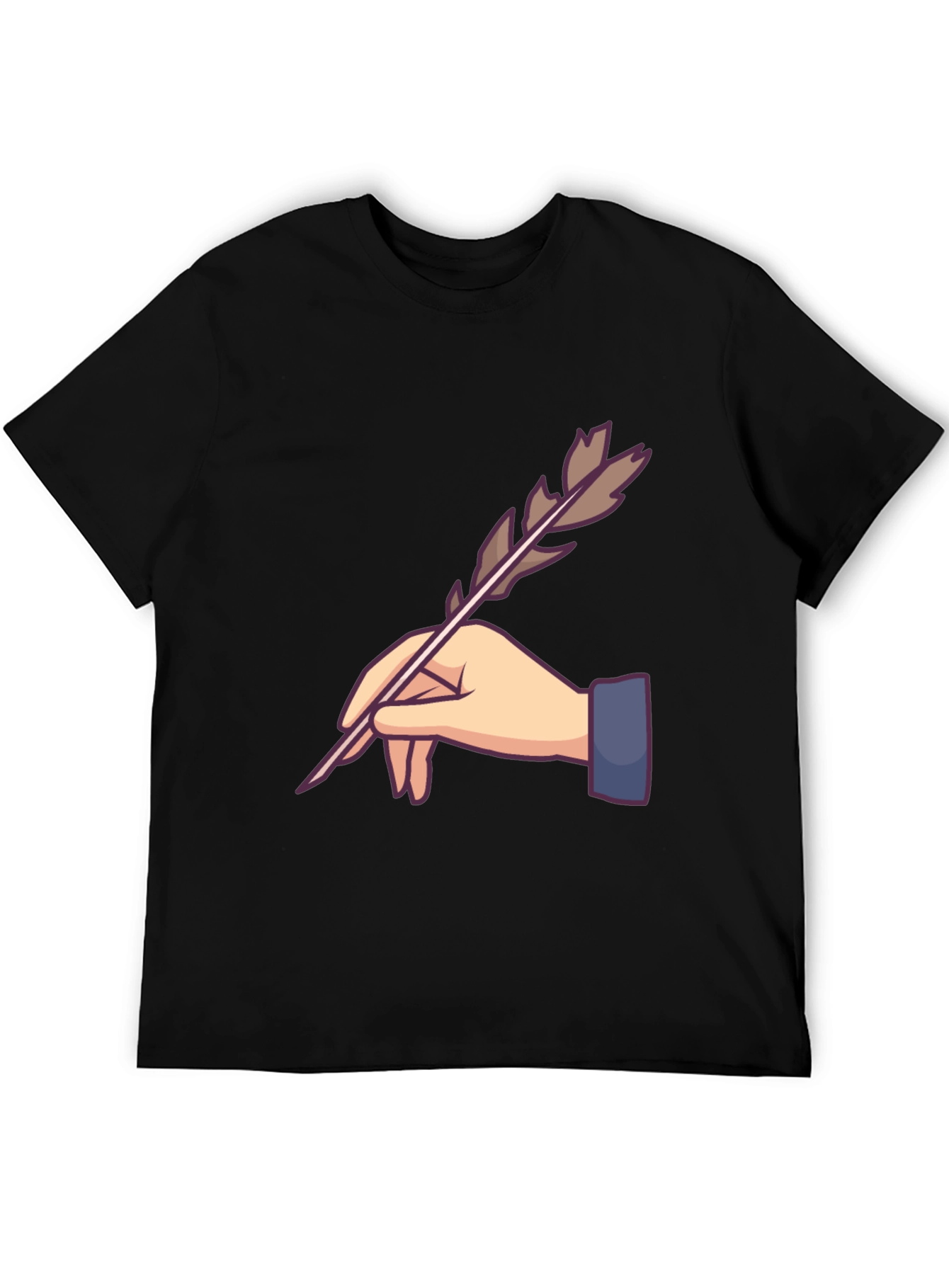 Feather Pen Graphic Tee - Artistic Design
