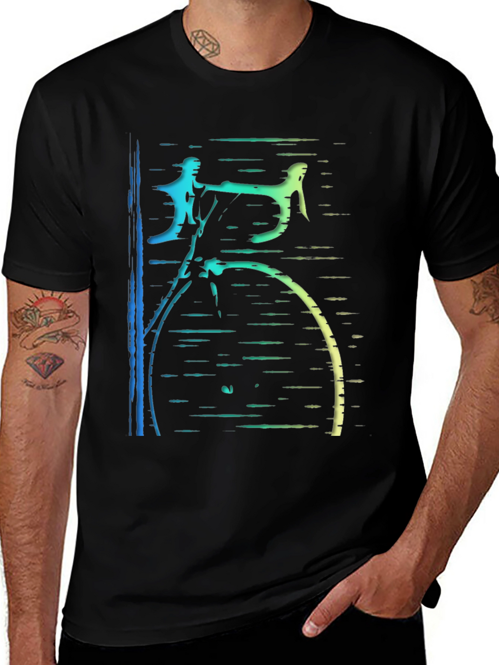 Cycling Art Black T-Shirt