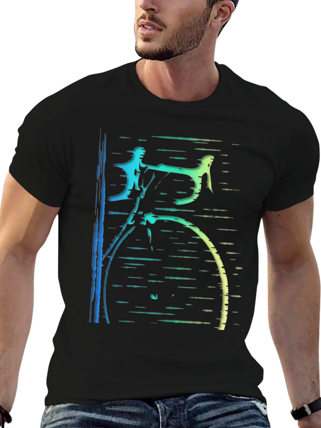 Cycling Art Black T-Shirt