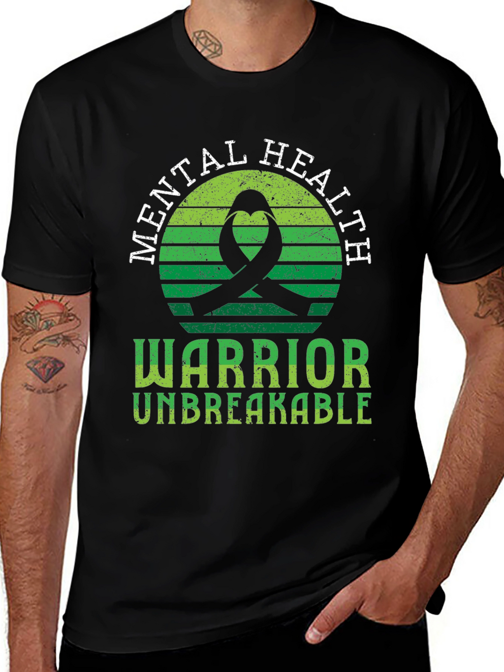 Mental Health Warrior T-Shirt Unbreakable Ribbon