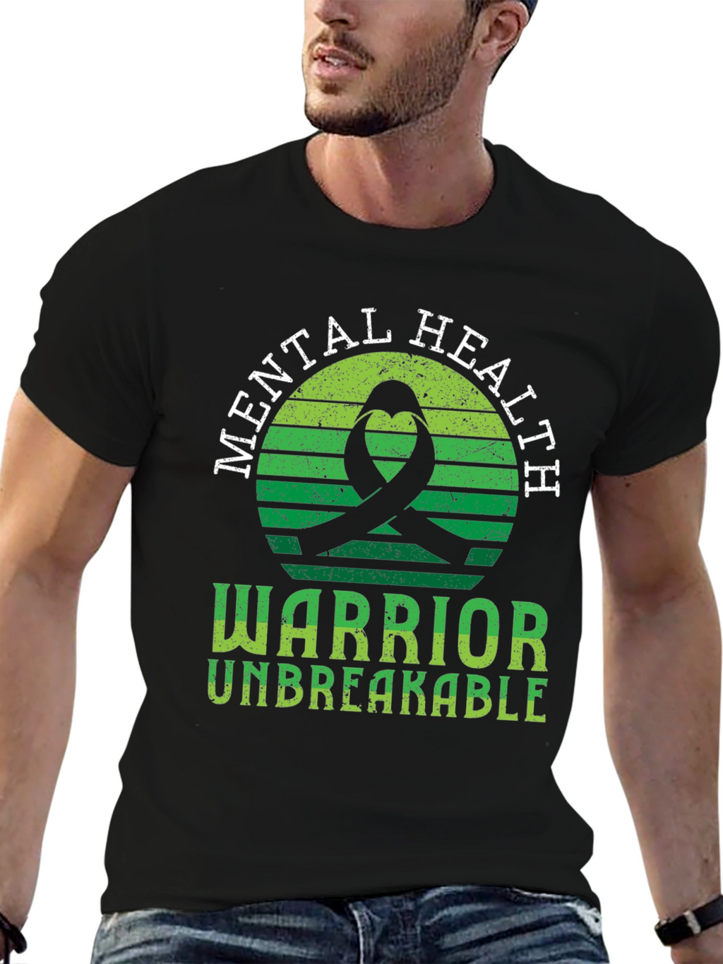Mental Health Warrior T-Shirt Unbreakable Ribbon