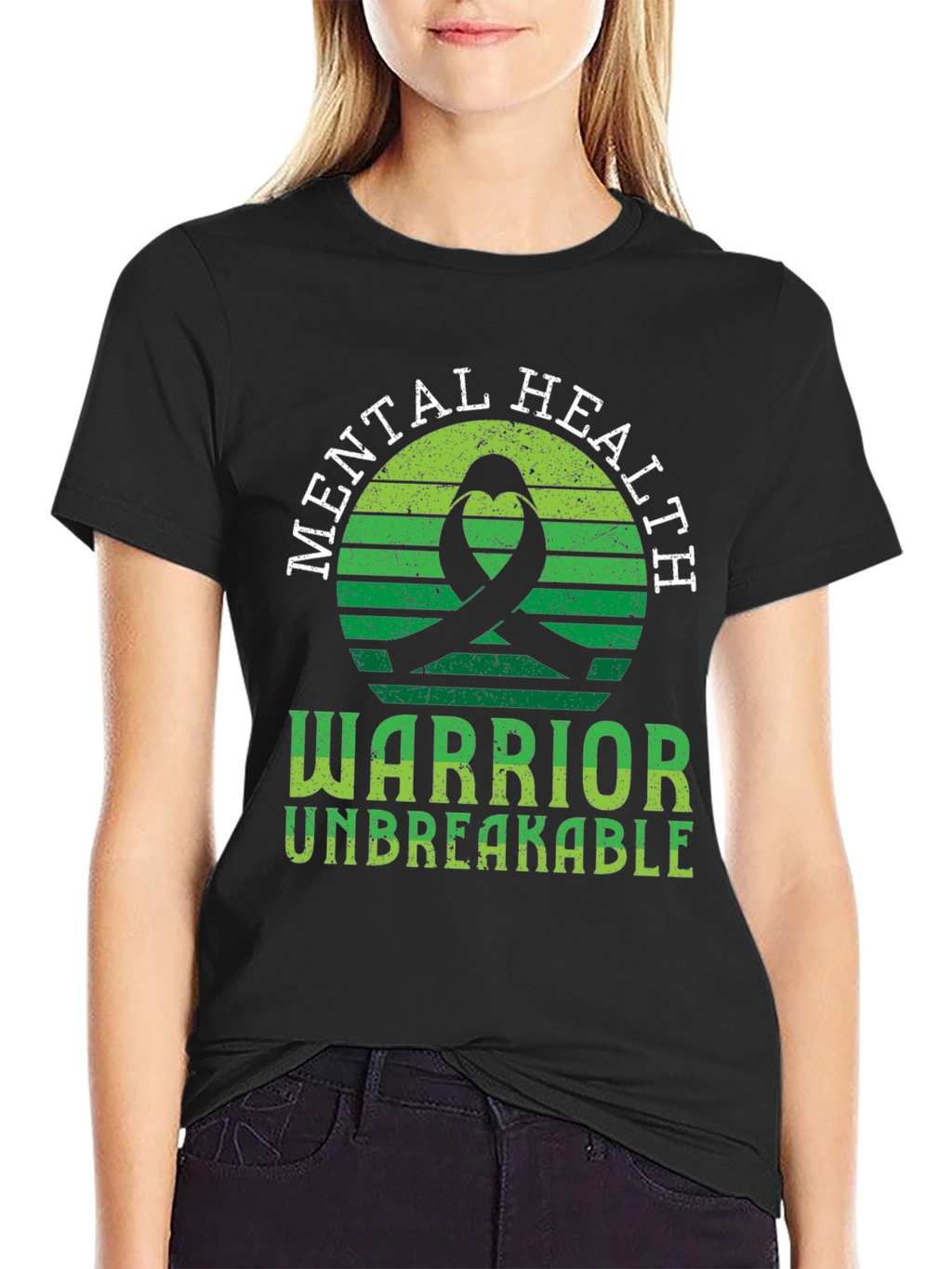 Mental Health Warrior T-Shirt Unbreakable Ribbon