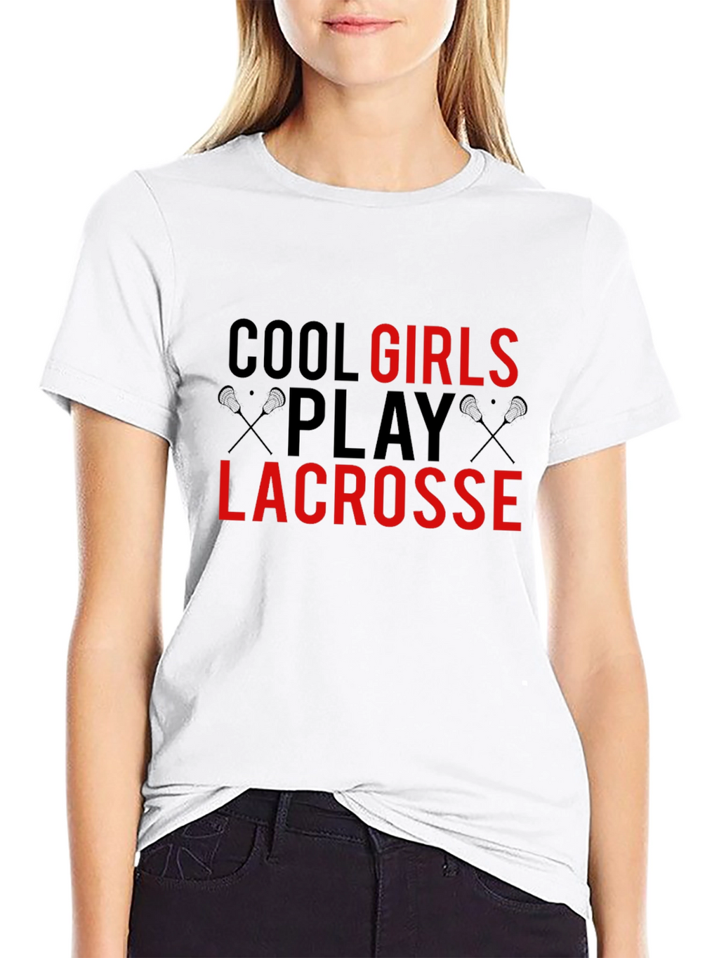 Cool Girls Play Lacrosse Black T-Shirt