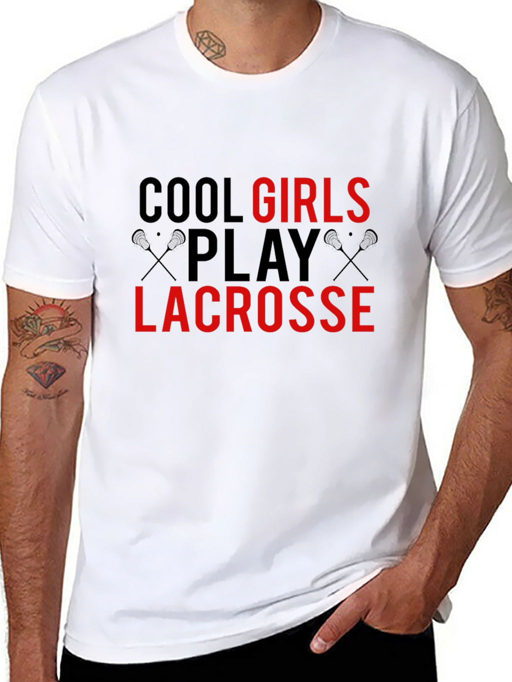 Cool Girls Play Lacrosse Black T-Shirt