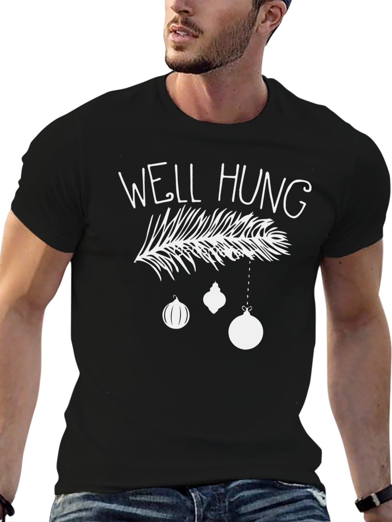 Well Hung Christmas T-Shirt Funny Holiday Tee