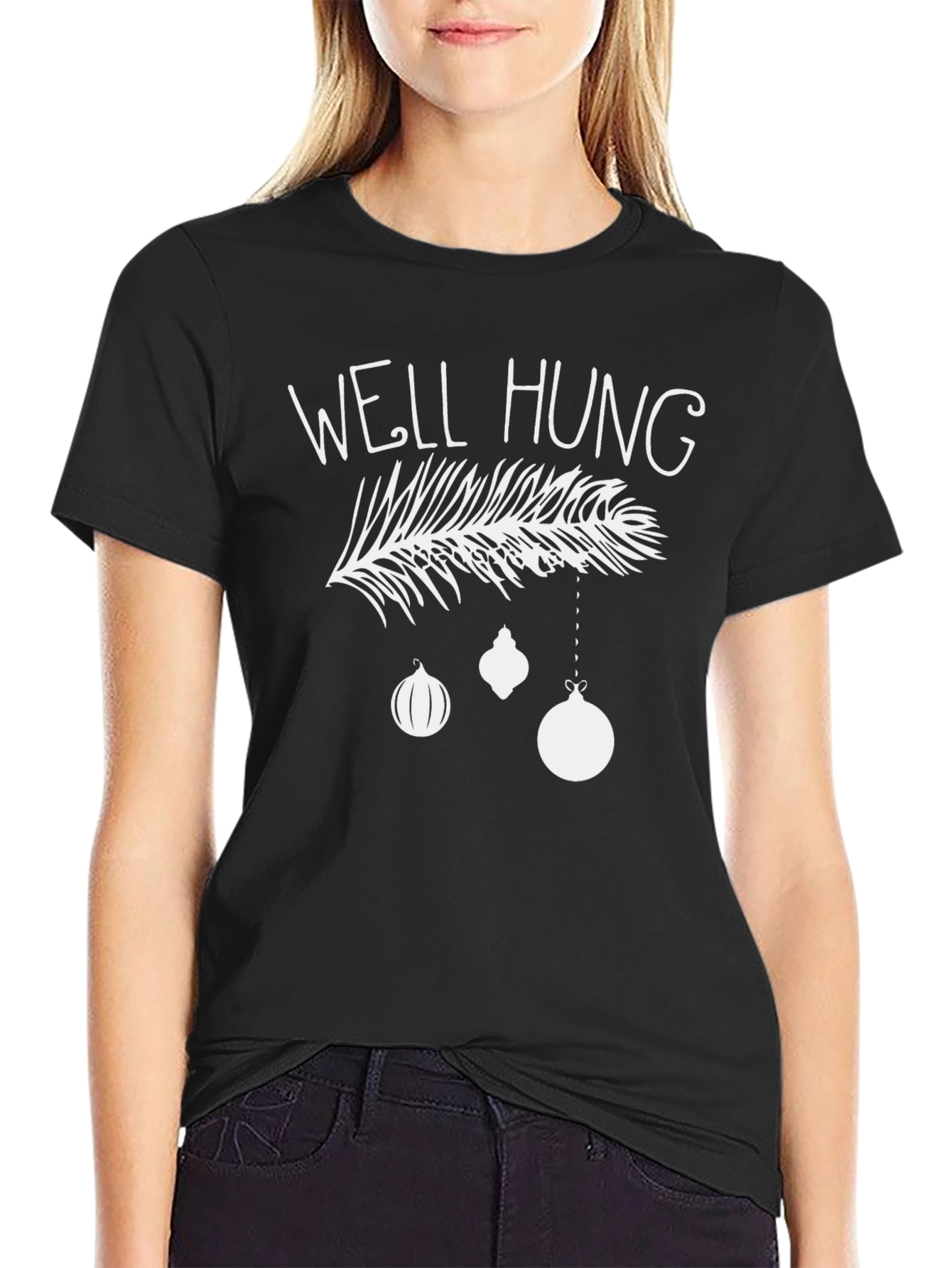 Well Hung Christmas T-Shirt Funny Holiday Tee