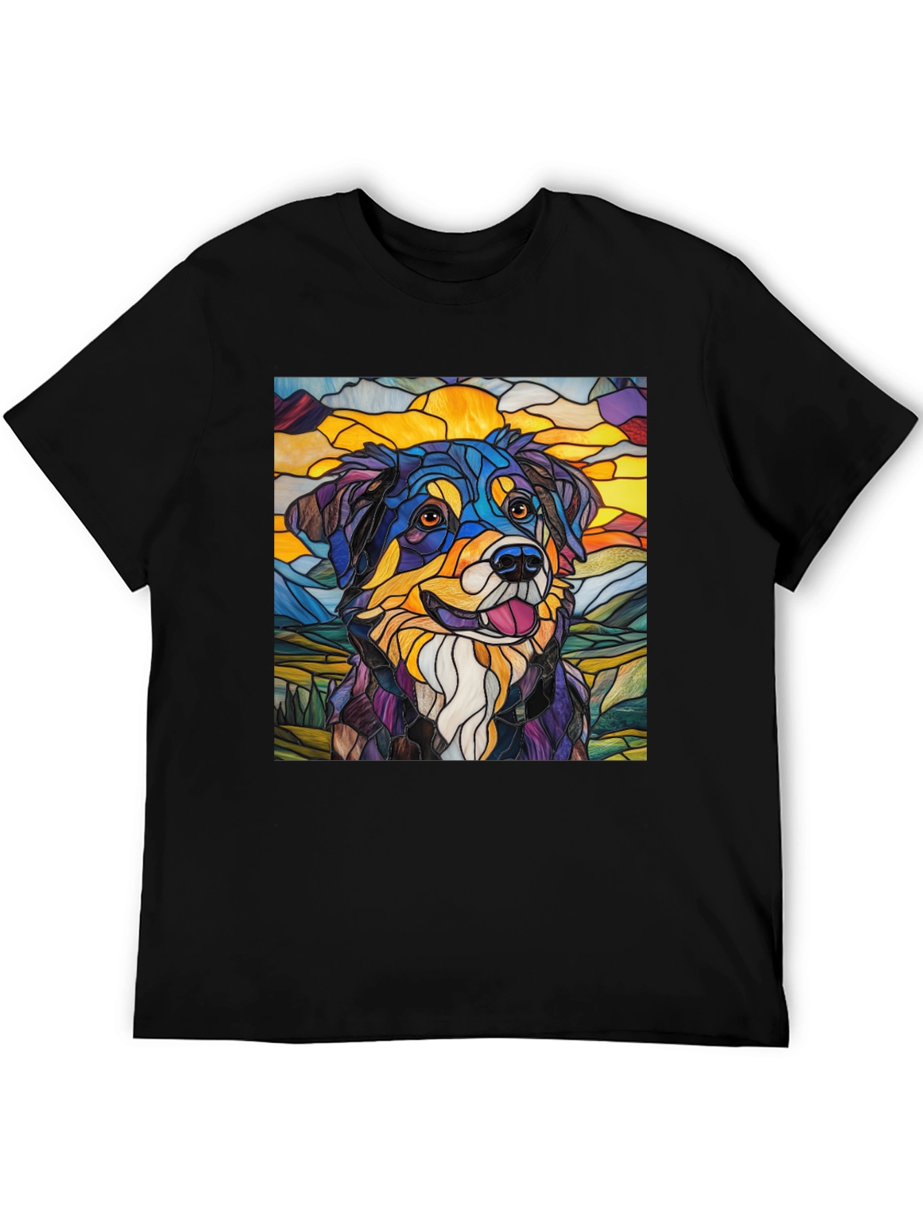 Stained Glass Dog Art Tee