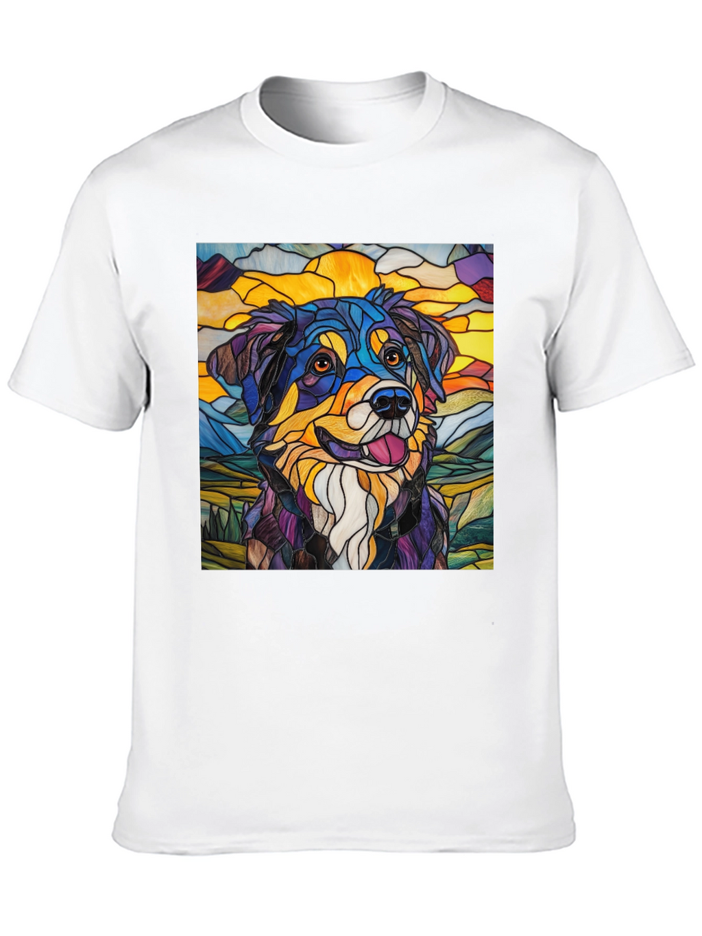 Stained Glass Dog Art Tee