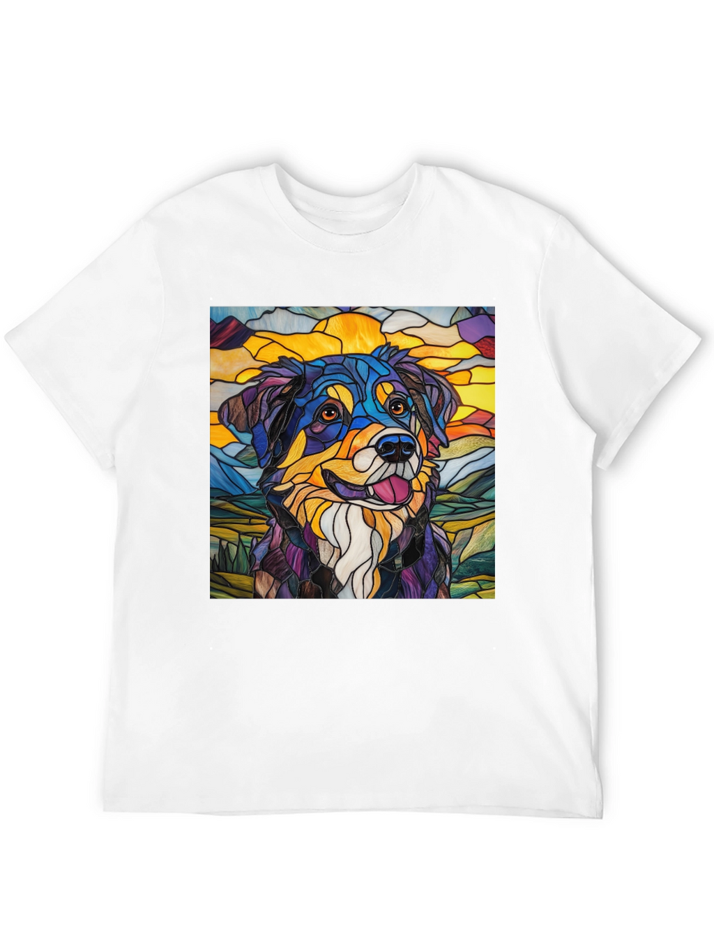 Stained Glass Dog Art Tee