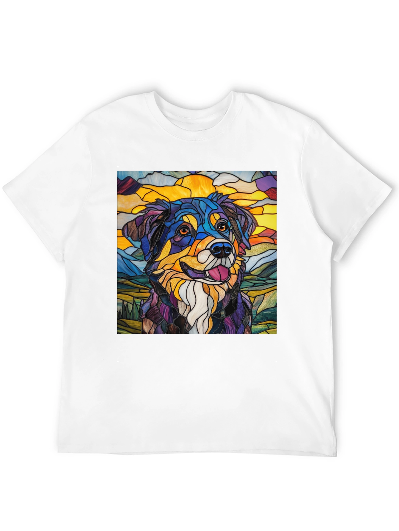 Stained Glass Dog Art Tee