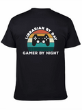 Librarian by Day Gamer by Night T-Shirt