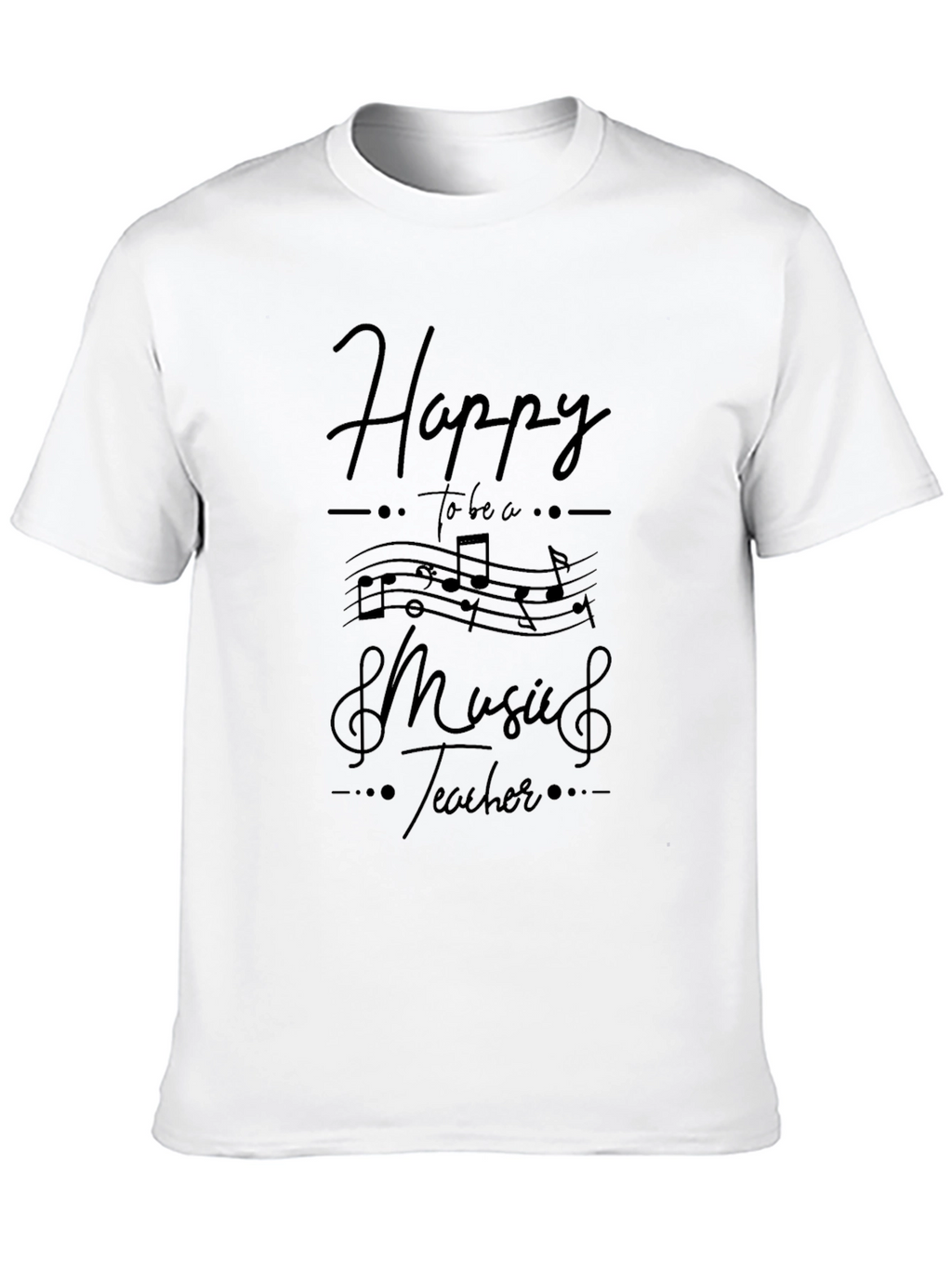 Happy Music Teacher Black T-Shirt
