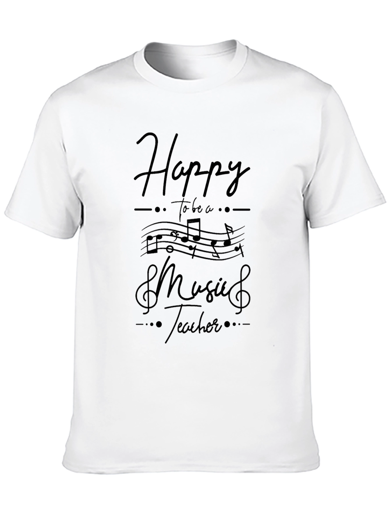Happy Music Teacher Black T-Shirt