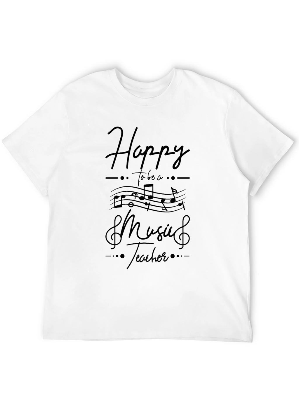 Happy Music Teacher Black T-Shirt