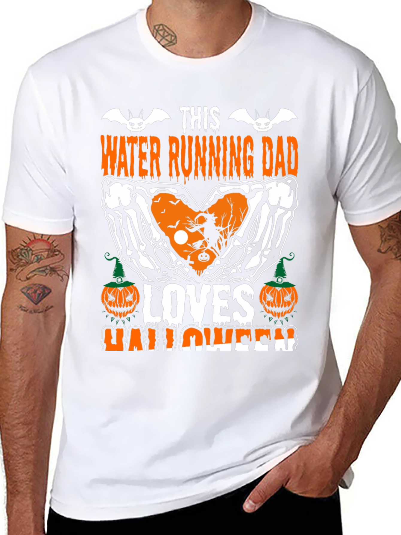 Halloween Water Running Dad Graphic Tee