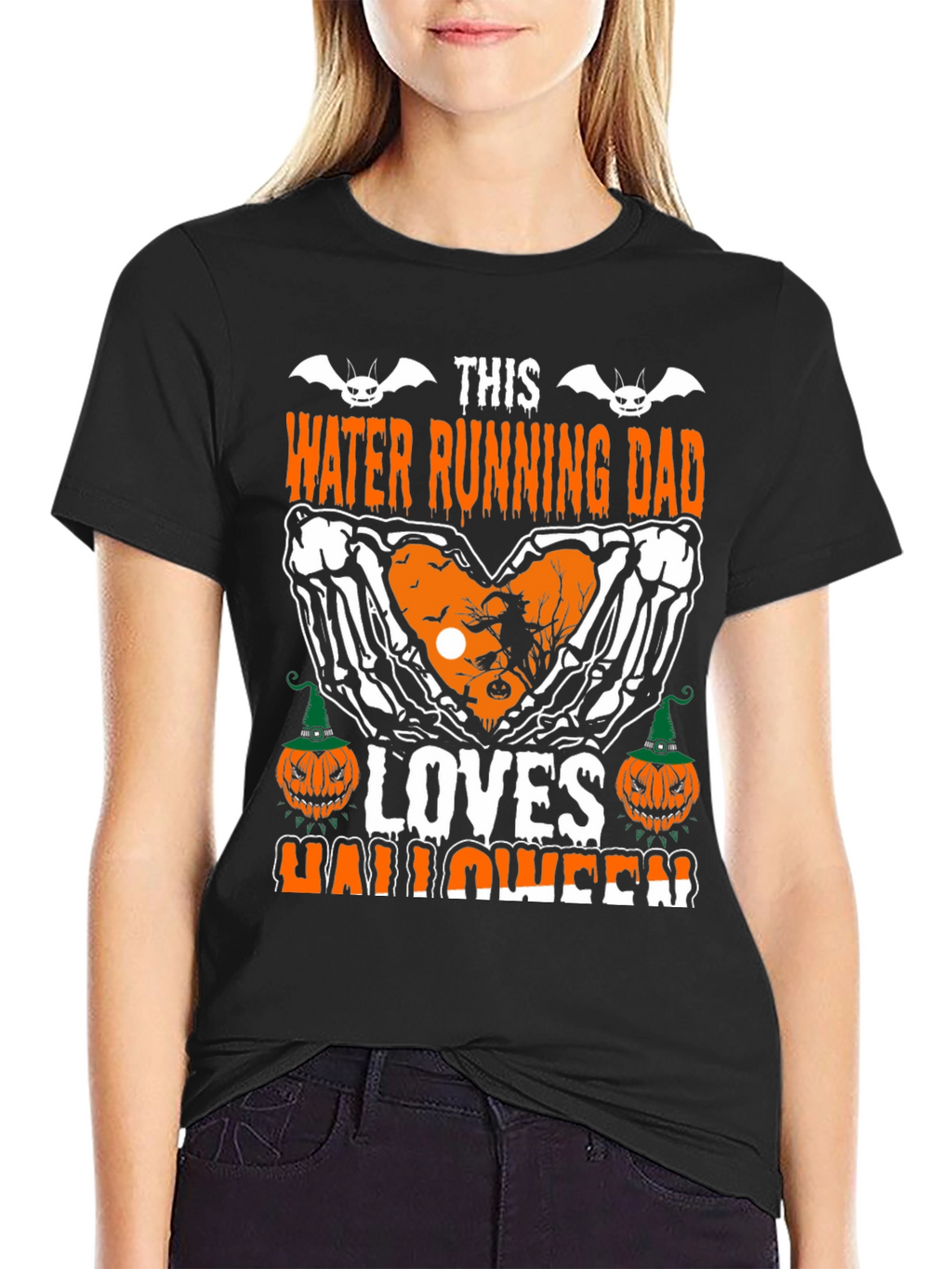 Halloween Water Running Dad Graphic Tee