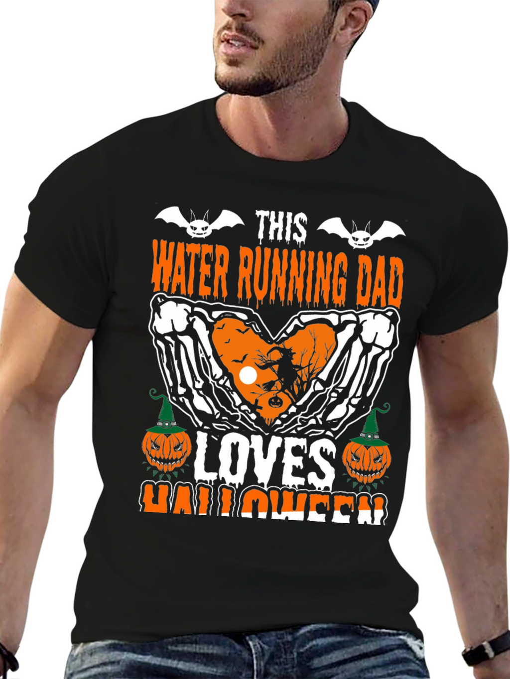 Halloween Water Running Dad Graphic Tee