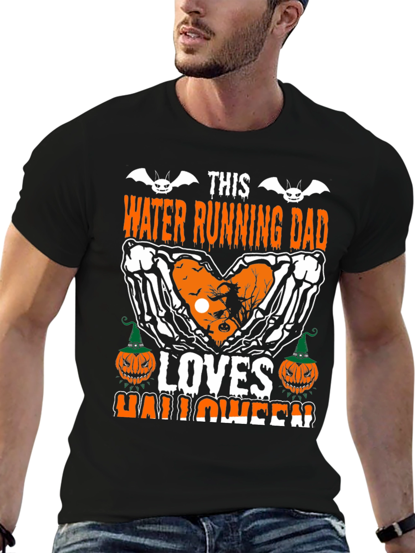 Halloween Water Running Dad Graphic Tee