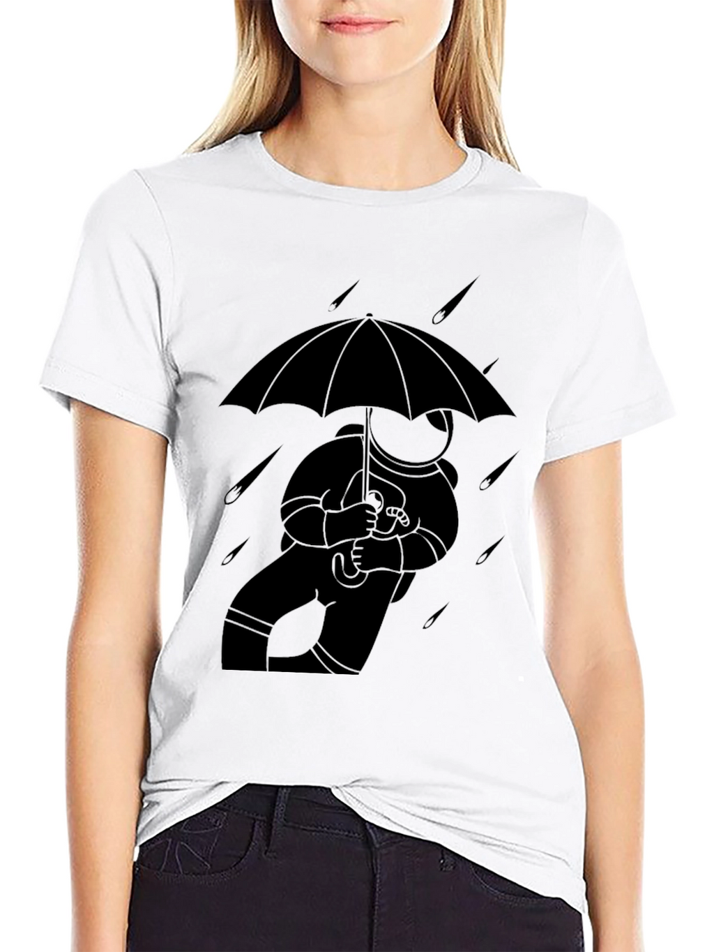 Astronaut Umbrella T-Shirt - Stylish Space Tee
