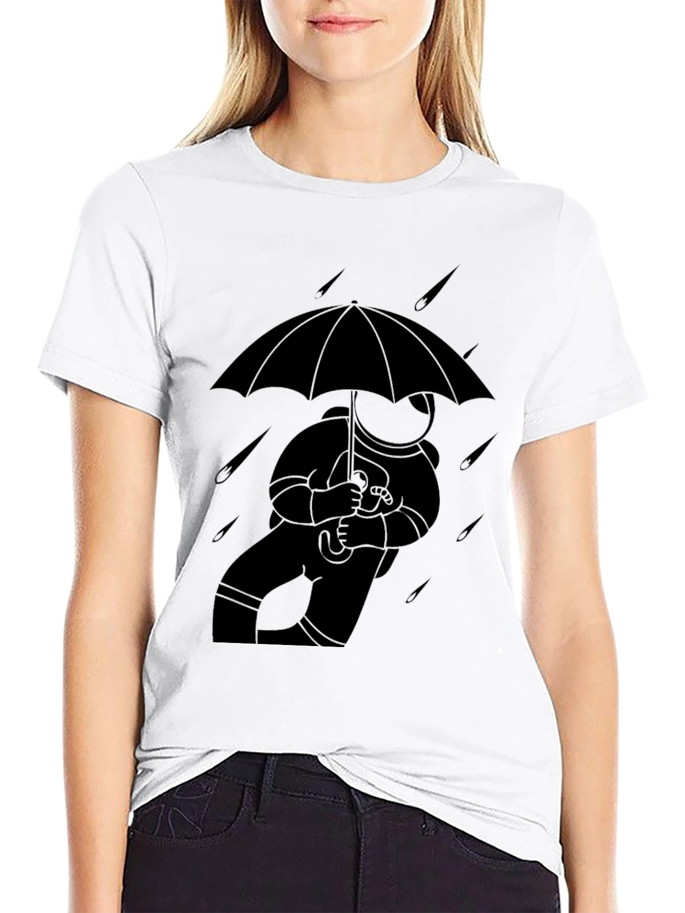 Astronaut Umbrella T-Shirt - Stylish Space Tee
